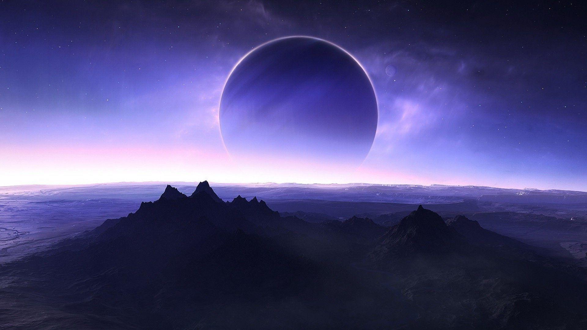1920x1080 Wallpaper : 1920x1080 px, mountain, planet, solar eclipse