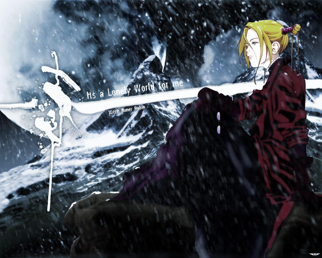 1280x1024 Witch Hunter Robin Wallpaper: All alone