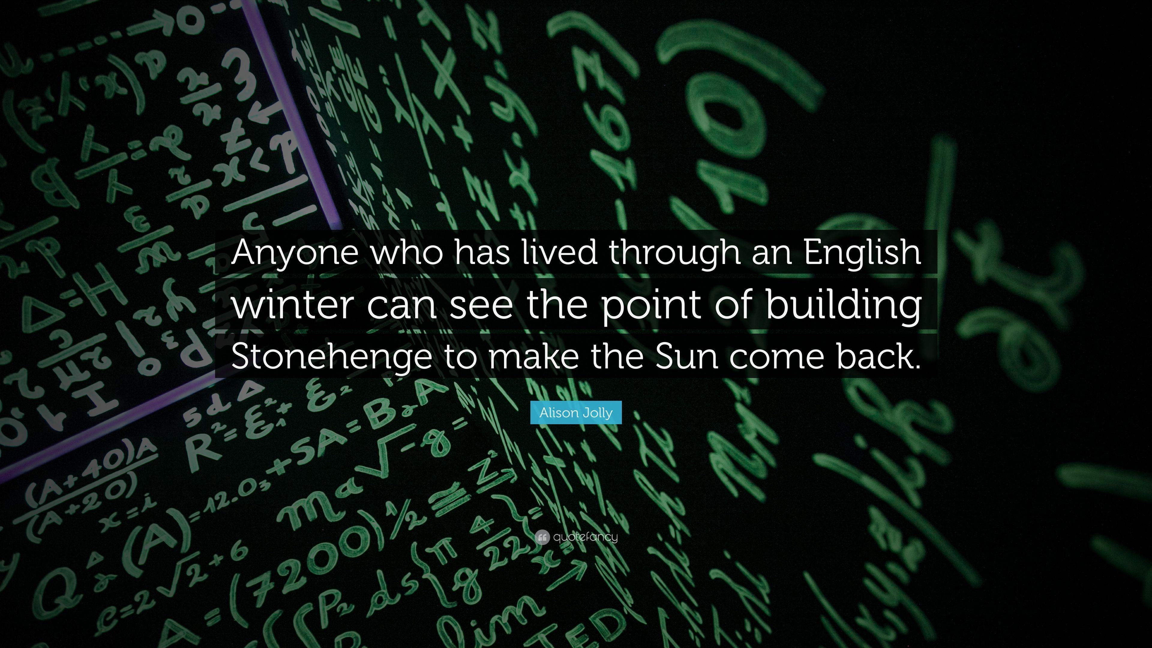 3840x2160 Alison Jolly Quote: “Anyone who has lived through an English winter