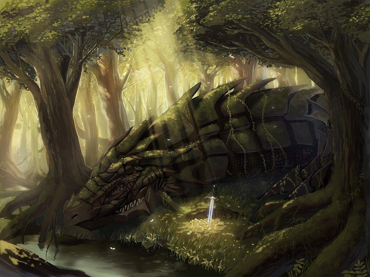 Forest Dragon Wallpapers Top Free Forest Dragon Backgrounds WallpaperAccess