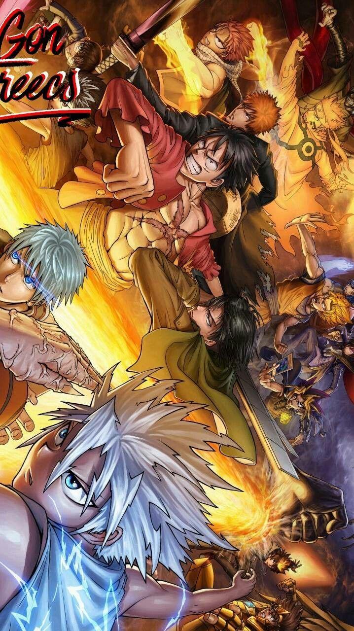 718x1280 Shonen heroes unite. Anime crossover, Manga anime, Anime wallpaper