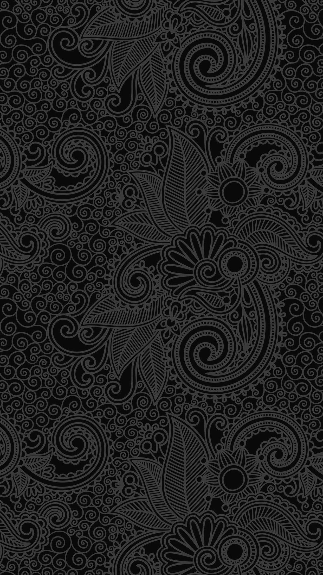 1242x2208 Design flower line dark pattern Download Free Wallpaper for phone