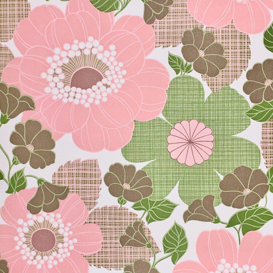 1040x1040 Vintage Wallpaper Shop. Vintage Pink floral Wallpaper