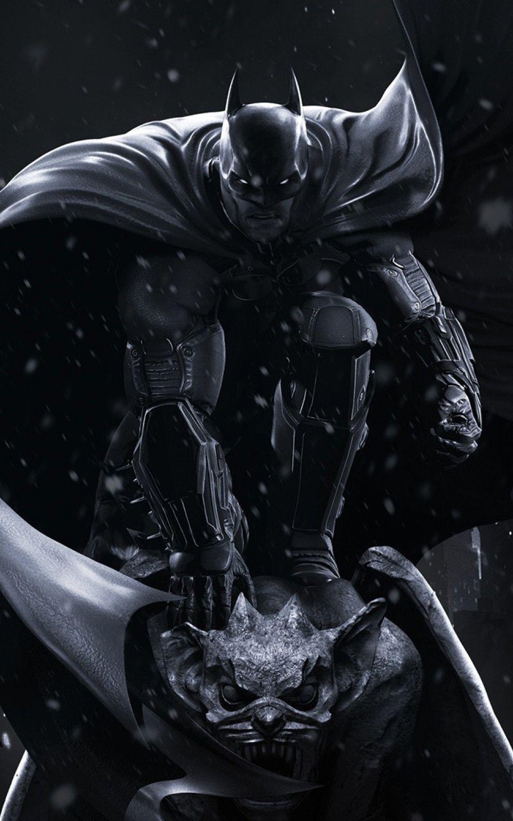 1000x1600 Batman Black Winter Android Wallpaper free download