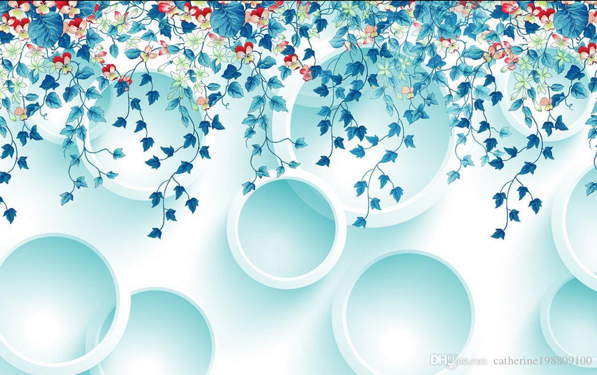 1197x751 High Quality Customize Size Modern Simple Blue Flower Ring TV Background Wall Free Widescreen Desktop Wallpaper Free Widescreen Wallpaper From Catherine $5.81.