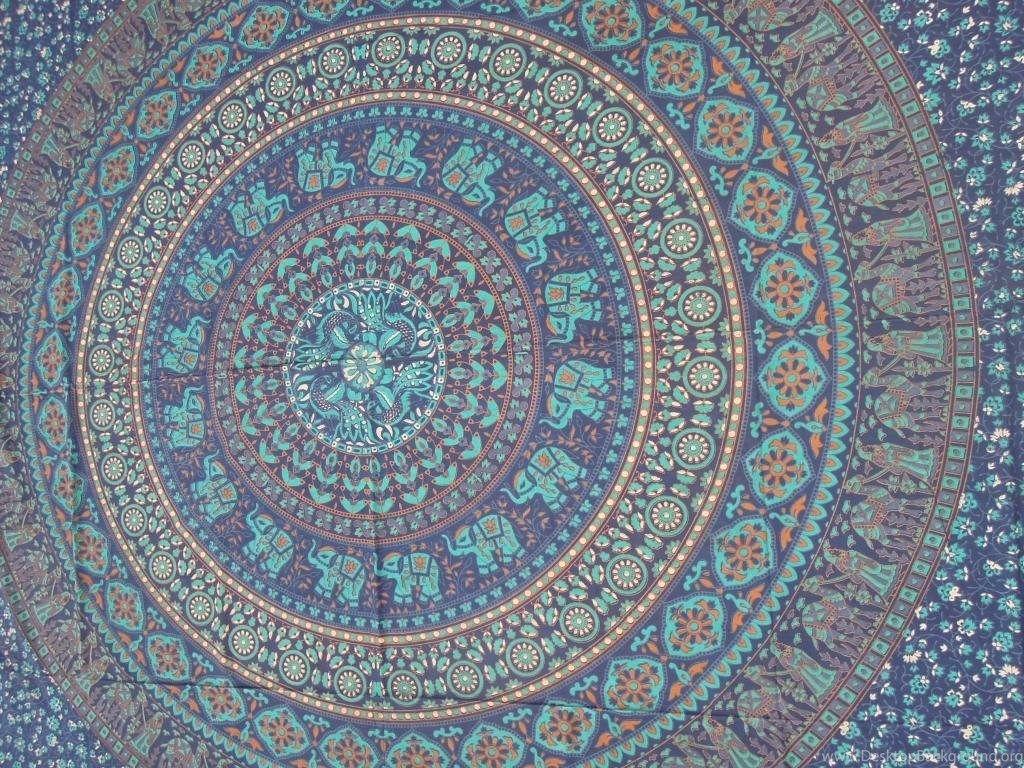 1024x768 Indian Mandala Hippie Hippy Wall Hanging Tapestry Throw Bed Sofa