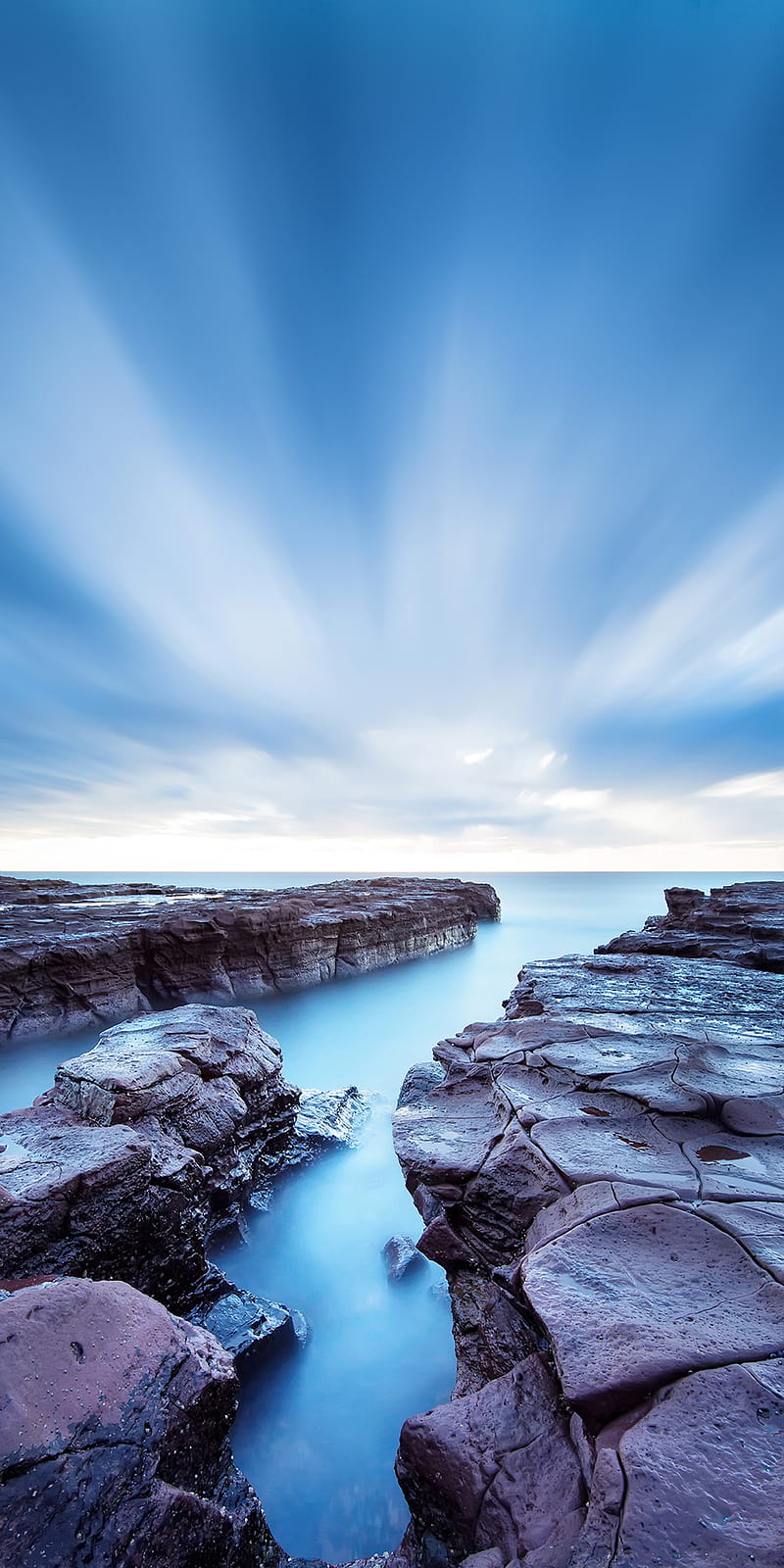 800x1600 Vivo V android, lockscreen, nature, ocean, rocks, stoche, HD phone wallpaper