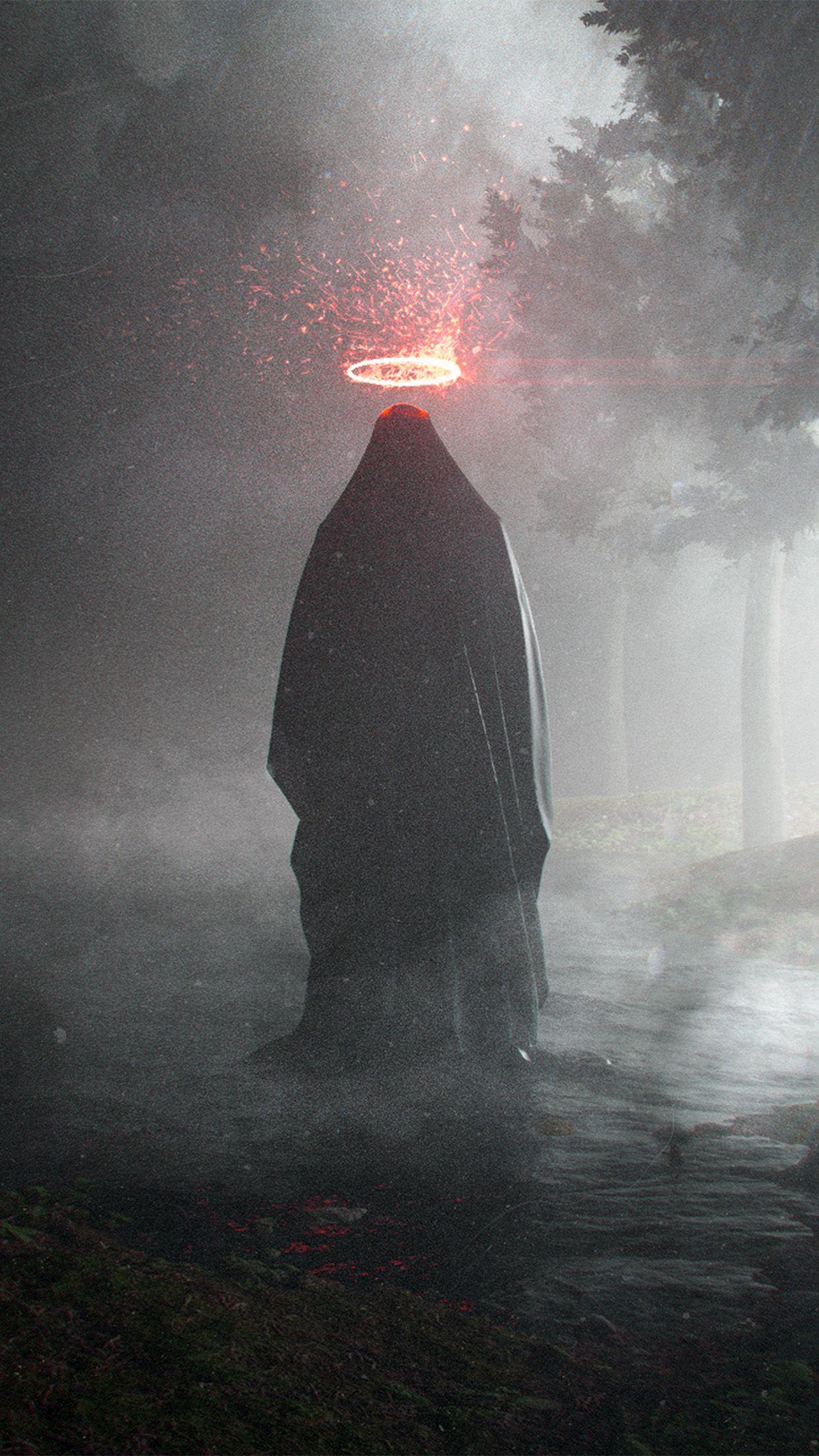 1242x2208 Ghost Rain Dark Scary Art Cold