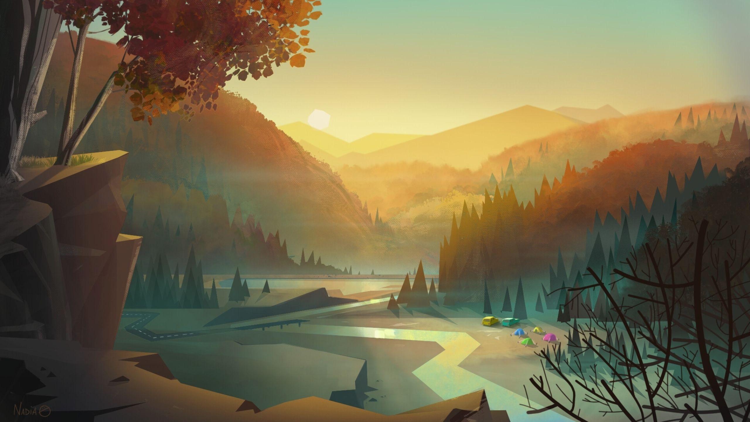 2560x1440 Creek Digital Art 1440P Resolution Wallpaper, HD Artist 4K Wallpaper, Image, Photo and Background