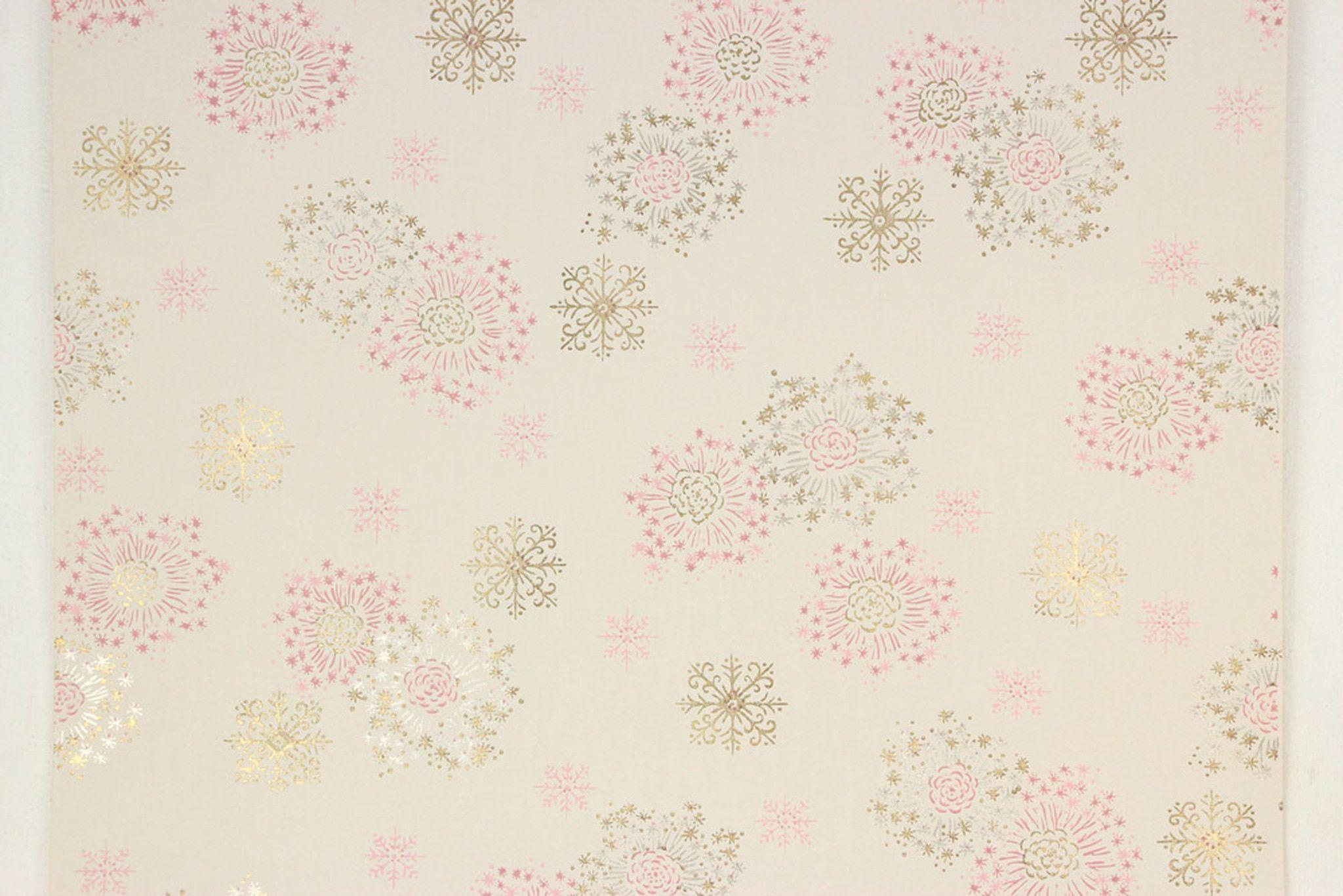 2048x1366 1950s Vintage Wallpaper Pink Gold Floral Starbursts's Vintage Wallpaper