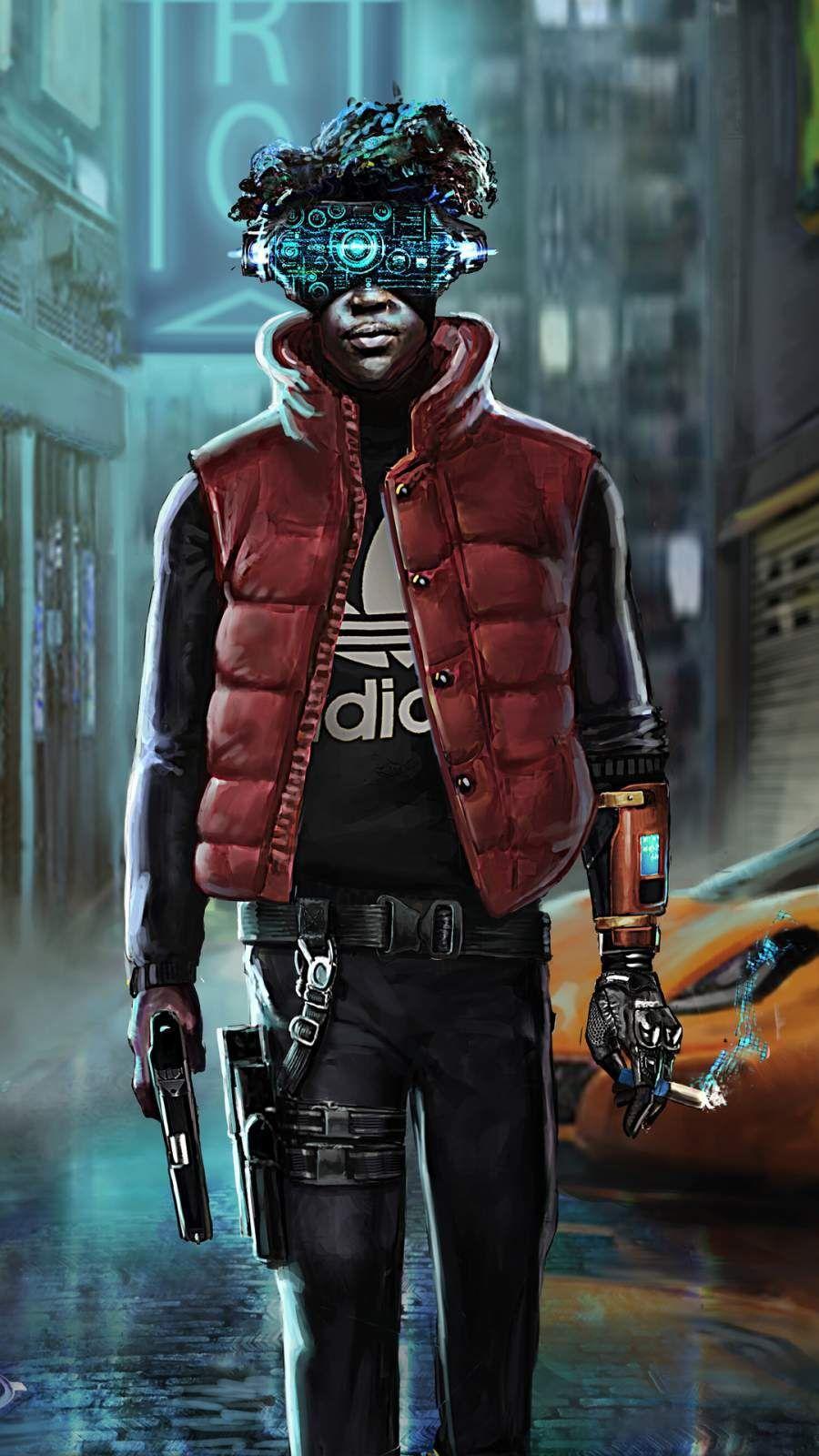 900x1600 Scifi Cyborg iPhone Wallpaper. Cyberpunk character, Afrofuturism art, Cyberpunk