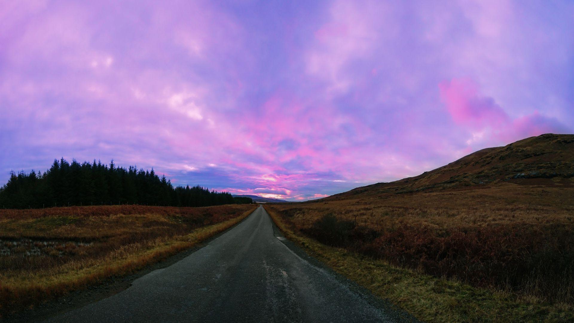 1920x1080 Download 1920x1080 HD Wallpaper highway pink sky Iceland, Desktop Background HD