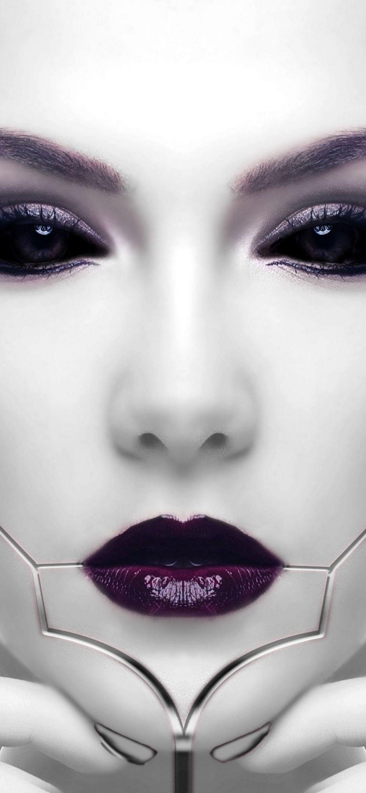 1242x2688 Cyborg Beauty 3D Desktop HD Wallpaper