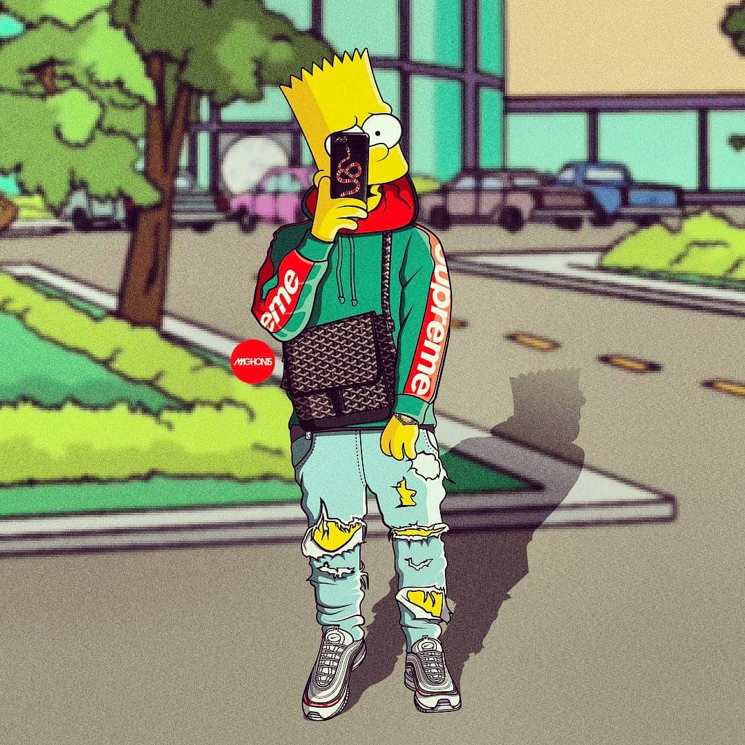 1080x1080 Bart Simpson Hypebeast Wallpaper