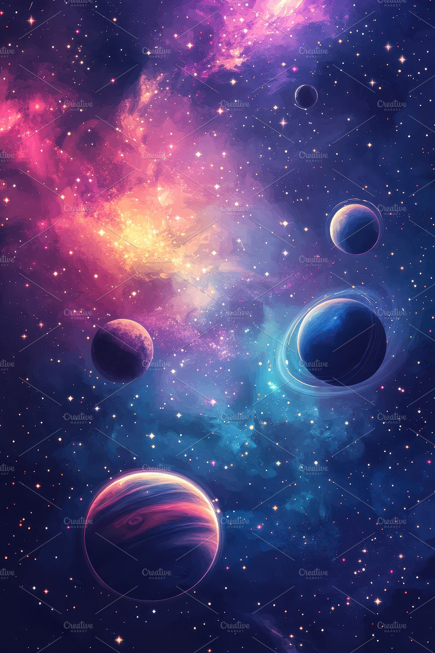 1820x2730 Cosmic Planets Nebula Starscape Stun, an Abstract Photo