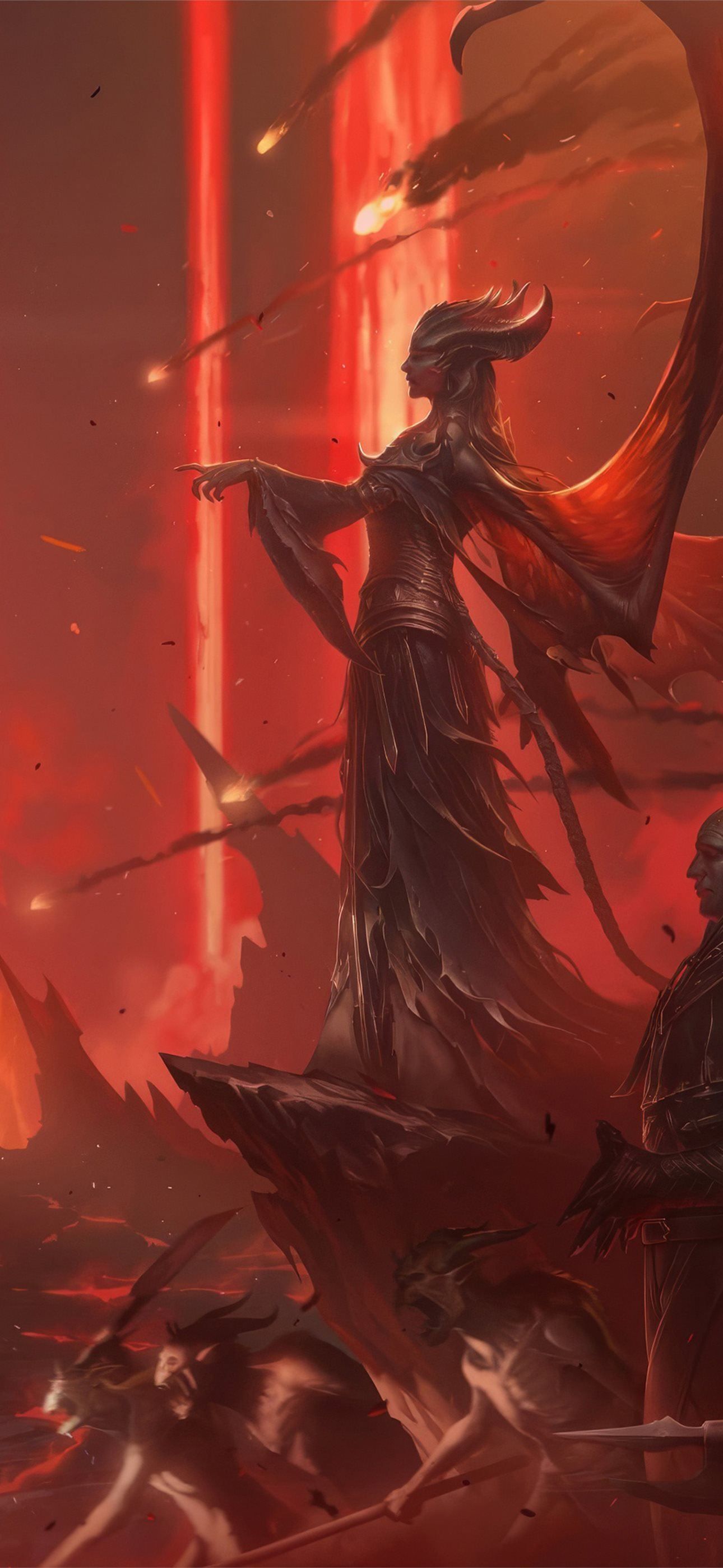 1290x2796 diablo 4 inarius lilith and the knights iPhone Wallpaper Free Download