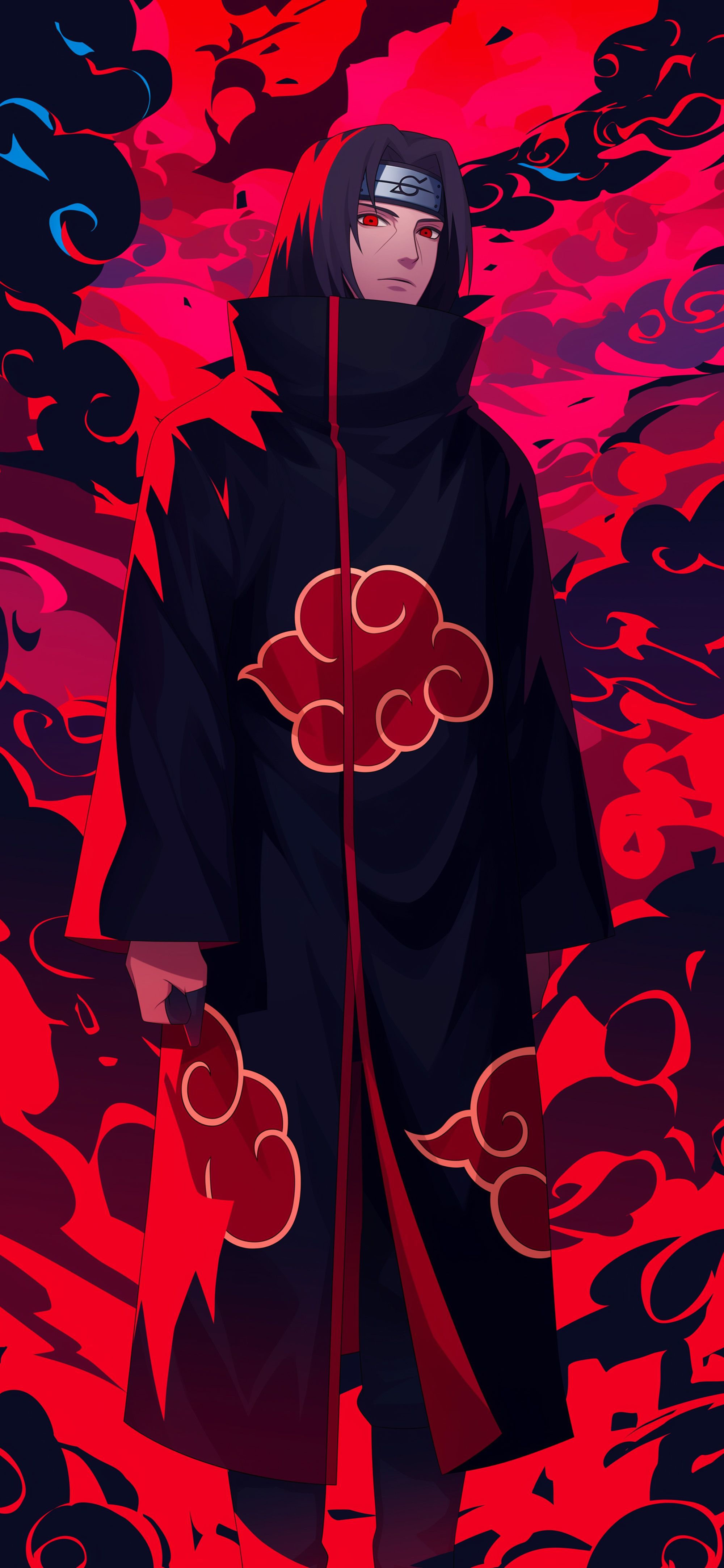 2000x4329 Itachi Uchiha Akatsuki Red Cloud Wallpaper