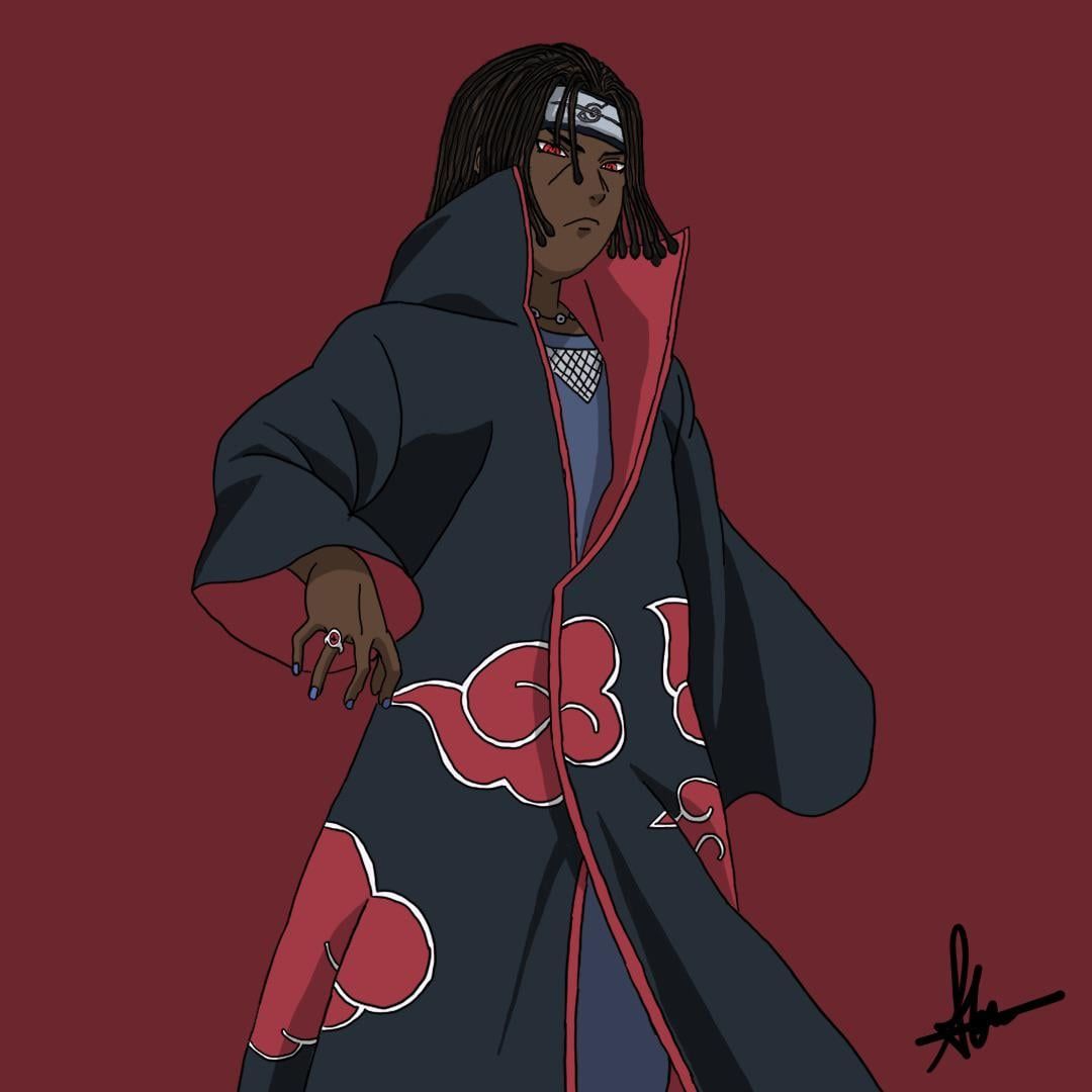1080x1080 Itachi Uchiha fan art from my collection called « And what if they were black X Colors » follow me on IG for more content