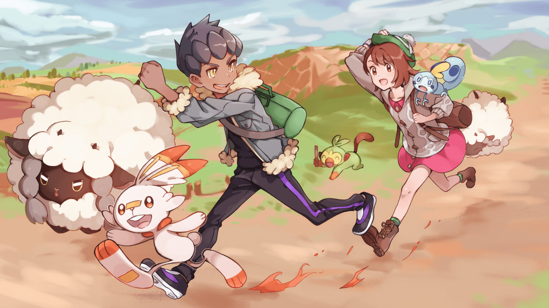 1920x1080 Download Grookey (Pokémon) Pokemon Sobble (Pokémon) Wooloo (Pokémon) Scorbunny (Pokémon) Gloria (Pokémon) Hop (Pokémon) Video Game Pokémon: Sword And Shield HD Wallpaperx1440