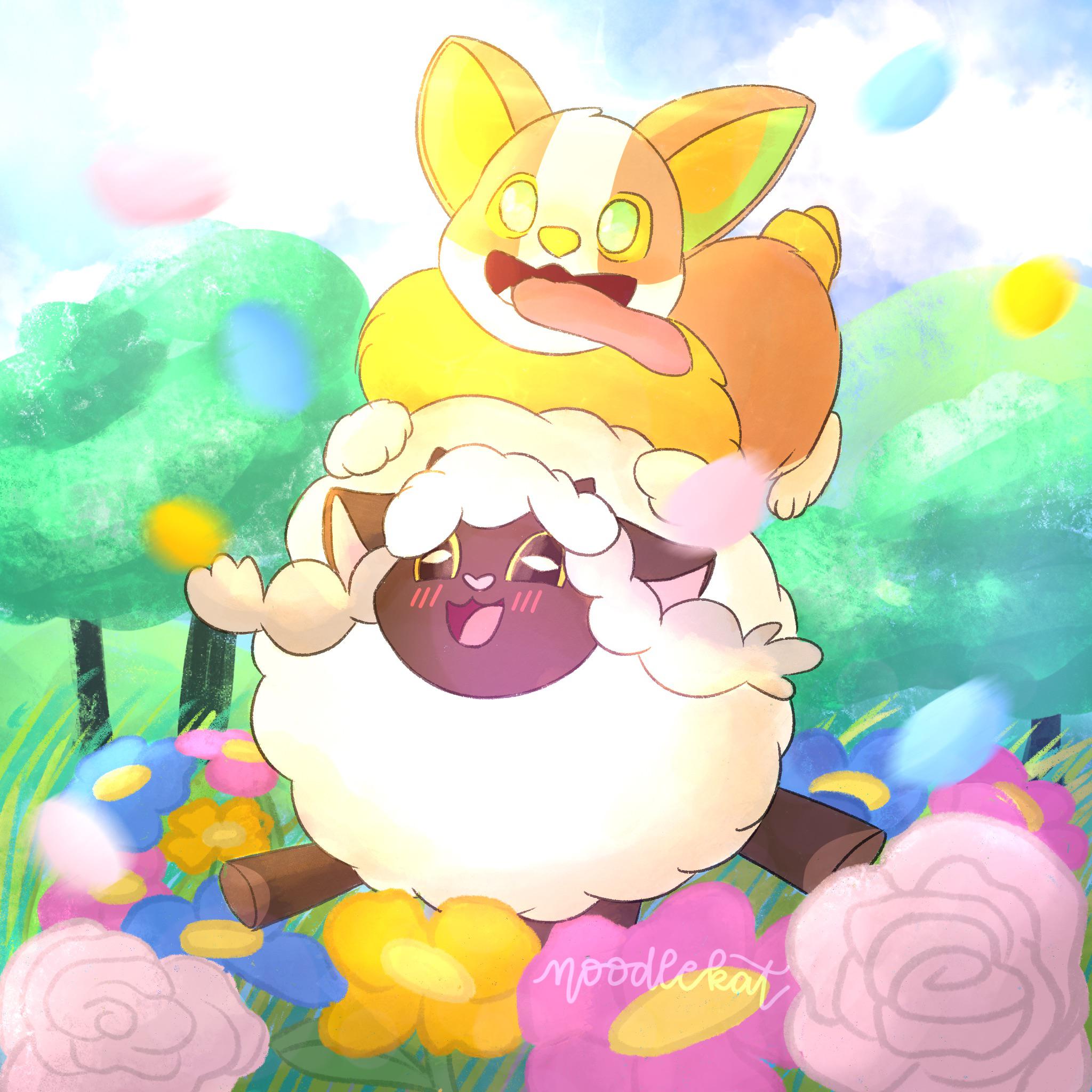 2048x2048 I drew the cute bois Wooloo and Yamper