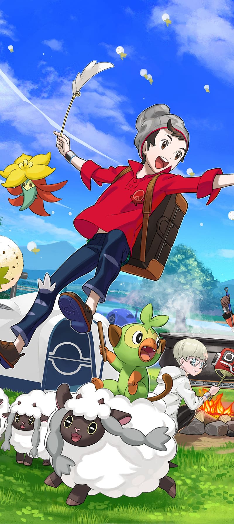 800x1787 Pokémon, Video Game, Victor (Pokémon), Pokémon: Sword And Shield, Wooloo (Pokémon), HD phone wallpaper