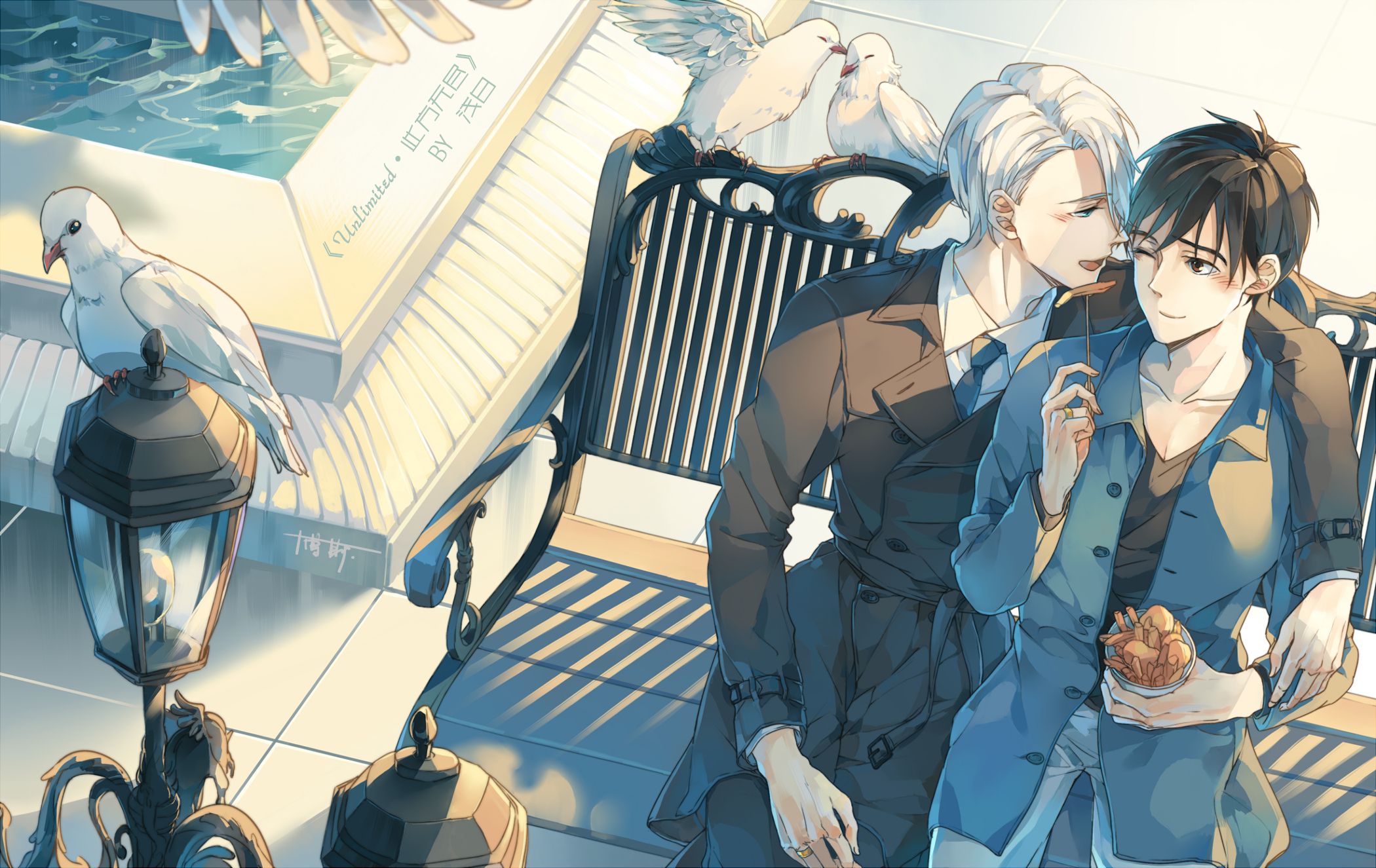 2100x1325 Desktop wallpaper: Yuri!!! On Ice, Anime, Victor Nikiforov, Yuuri Katsuki 4K free download for PC. 1013686