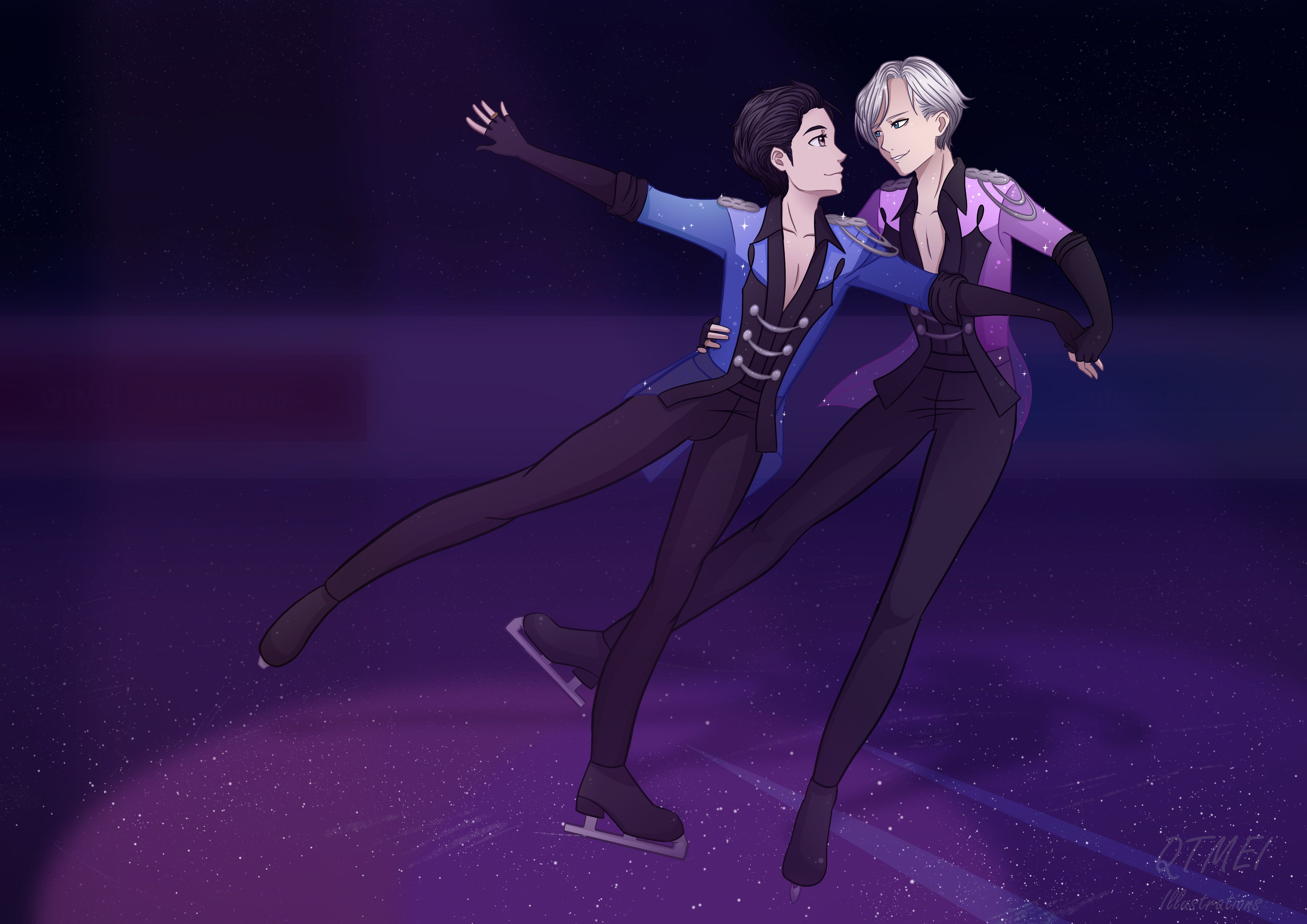 4961x3508 Wallpaper anime, art, Yuri on the ice, Viktor Nikiforov, Yuri Katsuki, Yuri On Ice for mobile and desktop, section прочее, resolution 4961x3508