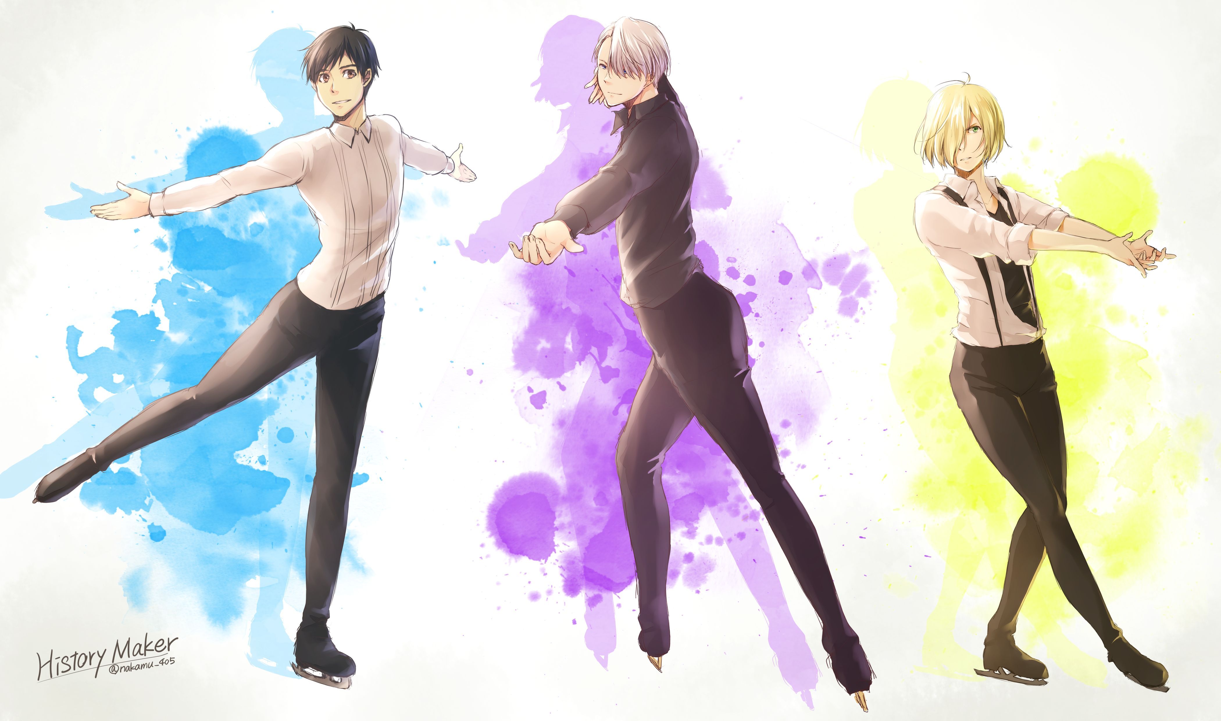 4200x2480 Desktop wallpaper: Yuuri Katsuki, Yuri!!! On Ice, Anime, Victor Nikiforov, Yuri Plisetsky 4K free download for PC. 821915