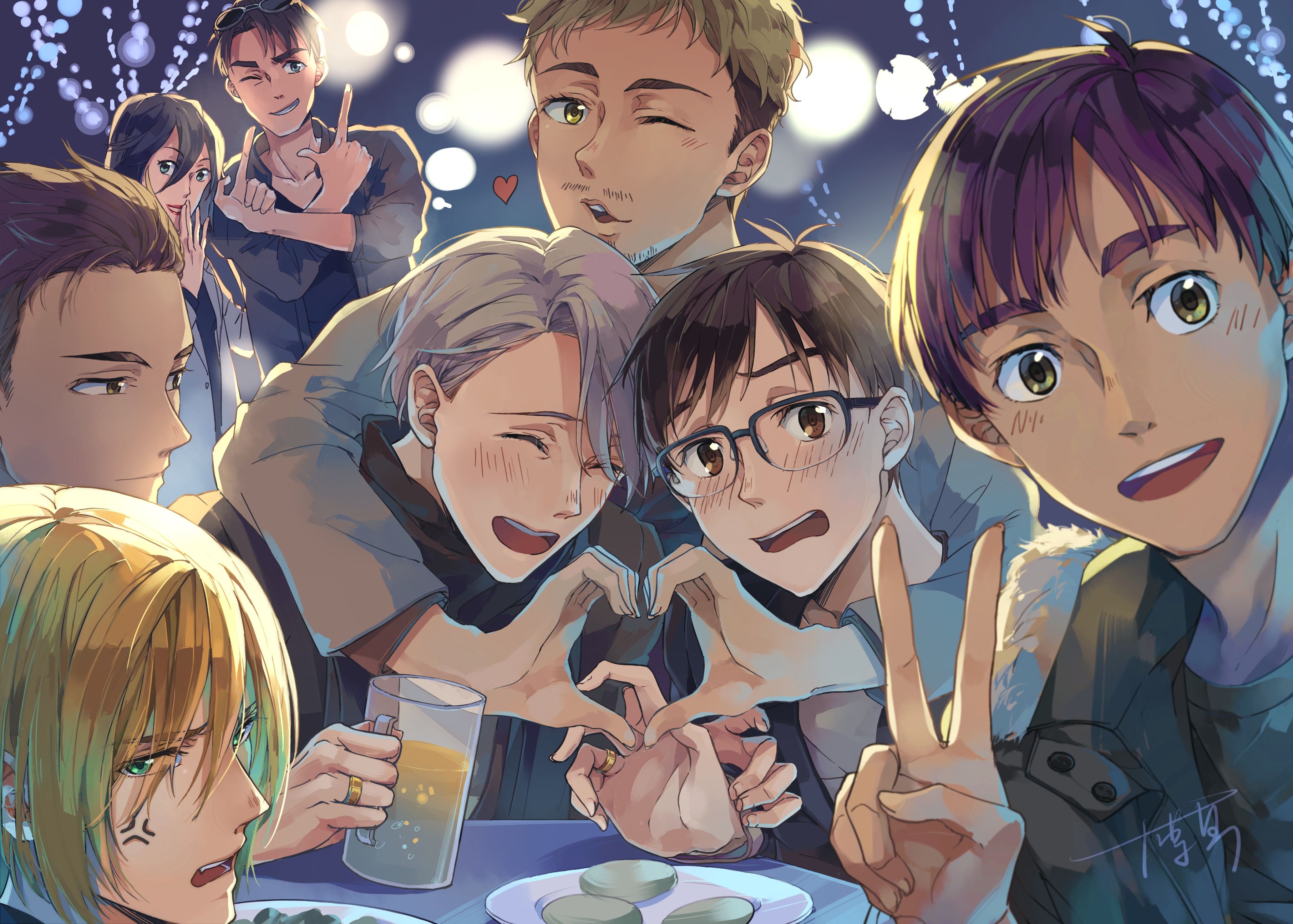 3624x2590 Desktop wallpaper: Anime, Yuri!!! On Ice, Christophe Giacometti, Phichit Chulanont, Victor Nikiforov, Yuri Plisetsky, Yuuri Katsuki 4K free download for PC. 1013689
