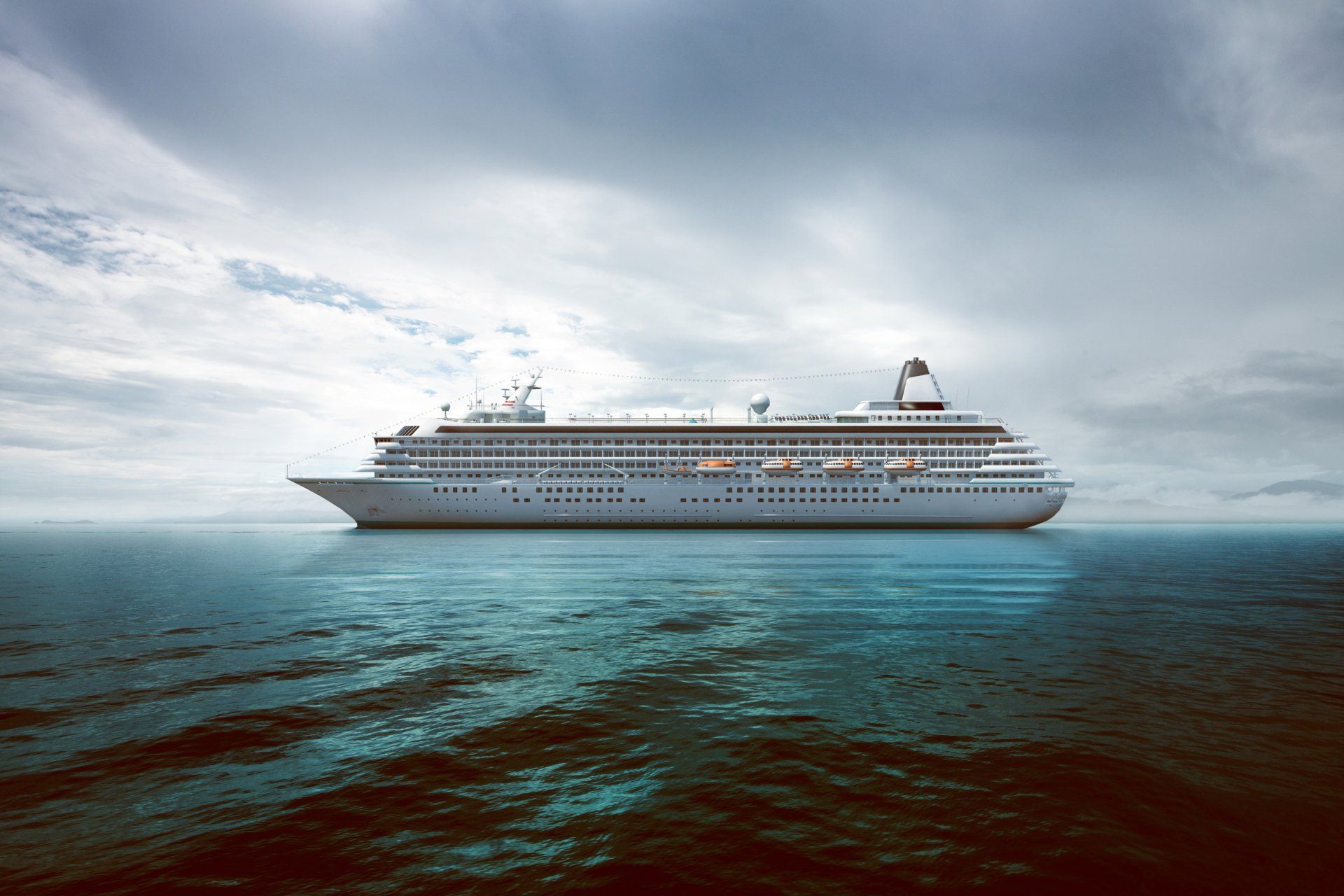1920x1280 4K Ultra HD Ocean Cruise: Majestic Ship Sailing the Vast Bluex2800