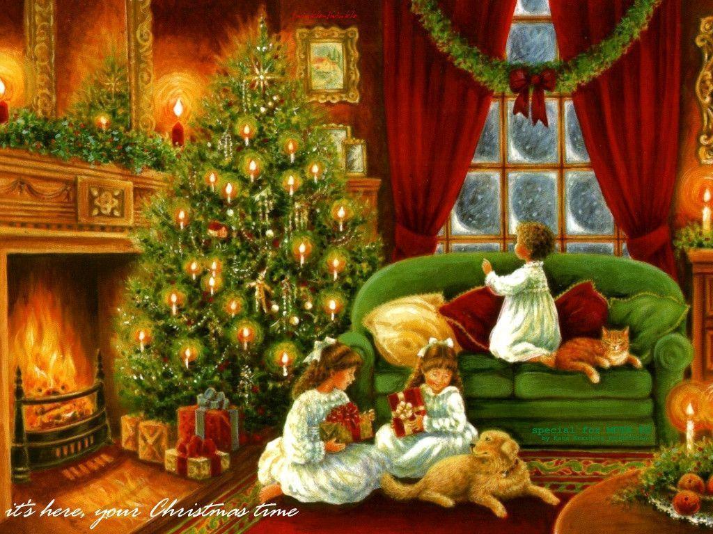 1024x768 Vintage Christmas Wallpaper