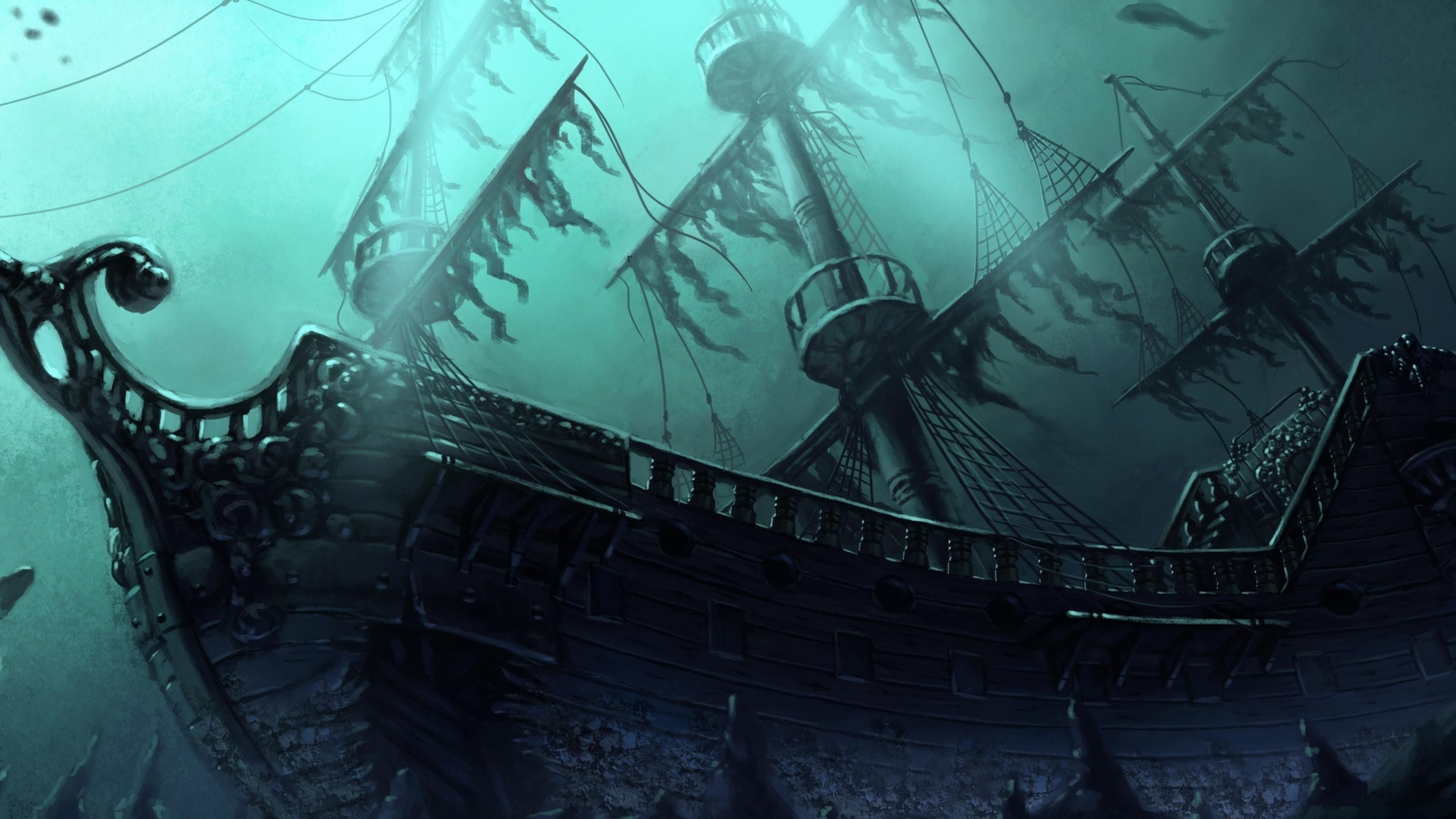 3840x2160 Ghost Ship Wallpaper