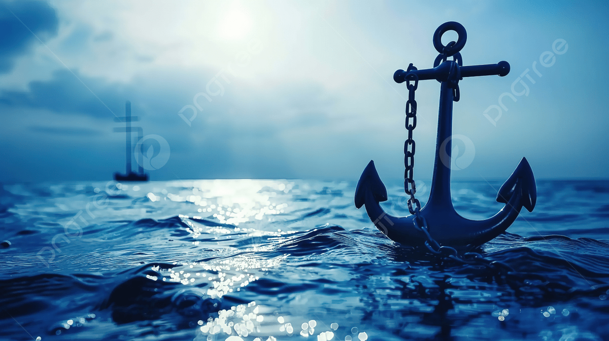 1200x673 Ship Anchor On Ocean Background Photo And Picture For Free Download