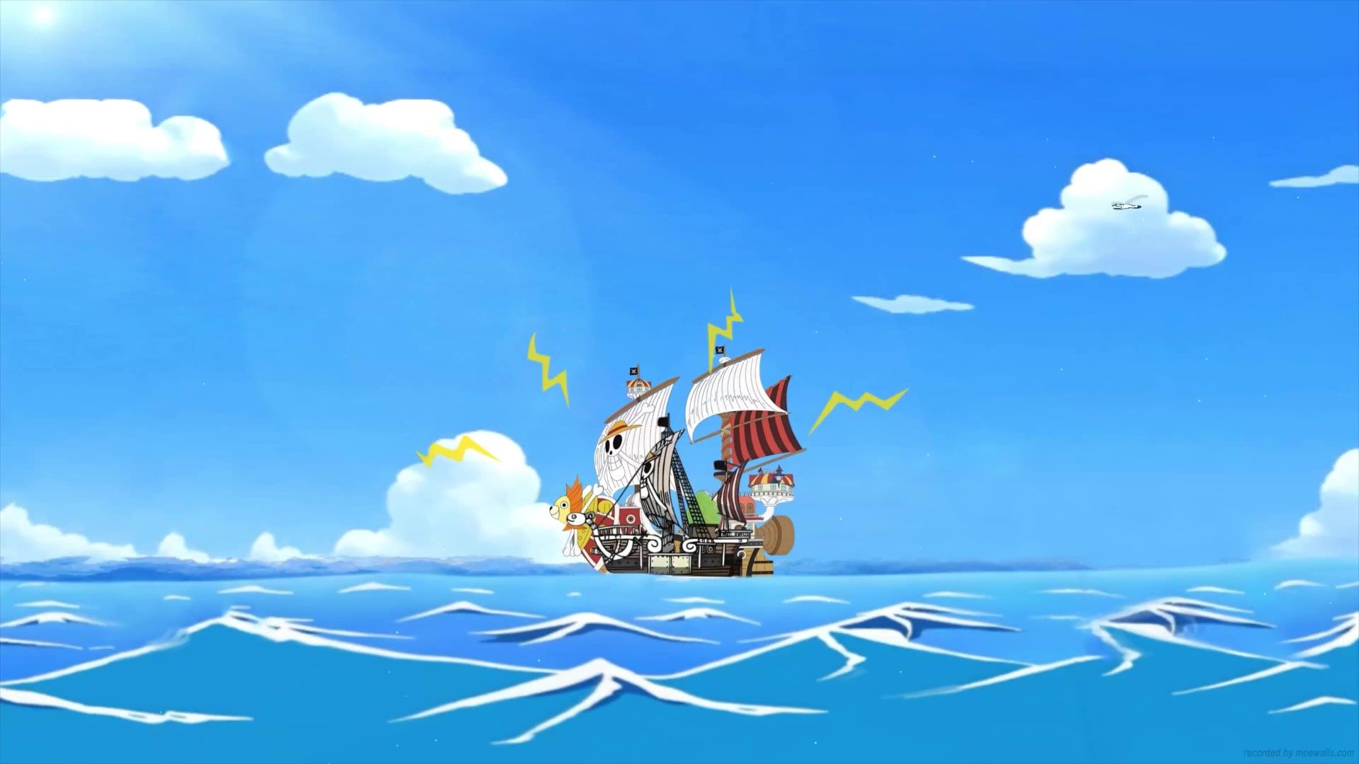 1920x1080 Thousand Sunny Ship In The Sea One Piece Live Wallpaper