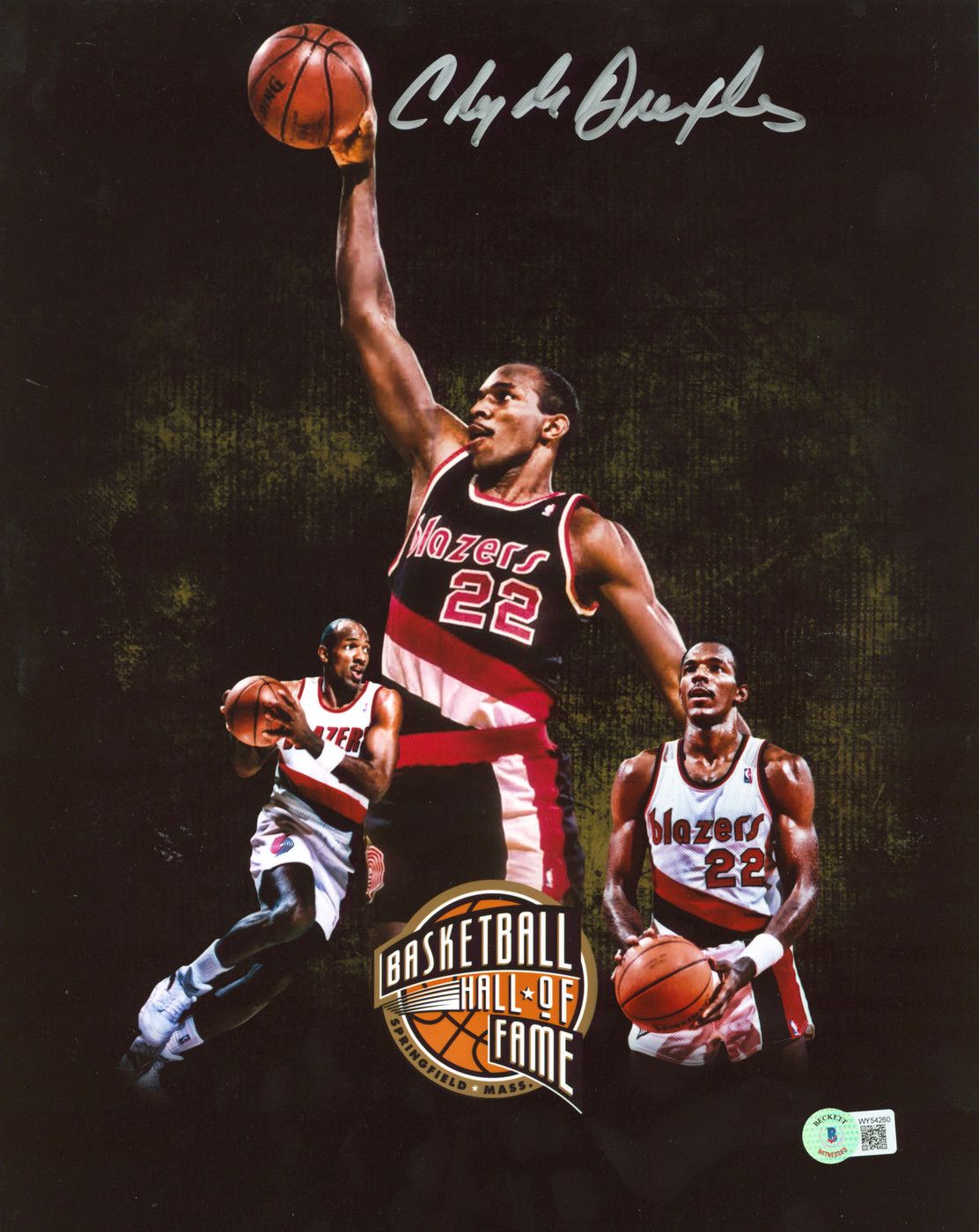 1112x1400 Blazers Clyde Drexler Authentic Signed 11x14 Collage Photo BAS Witnessed