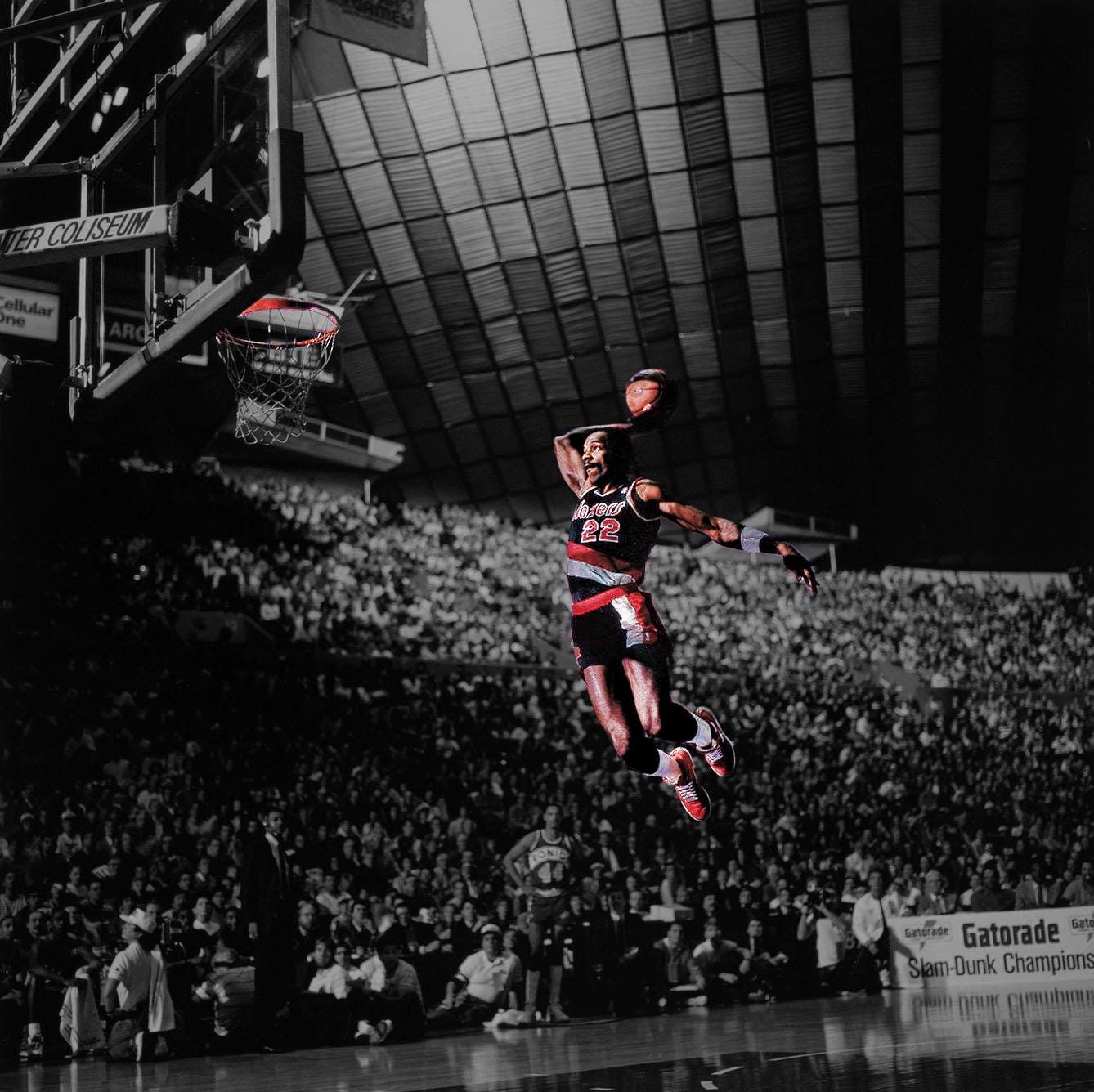 1338x1336 Clyde Drexler Blazers Slam Dunk Custom Spotlight Edit Photo