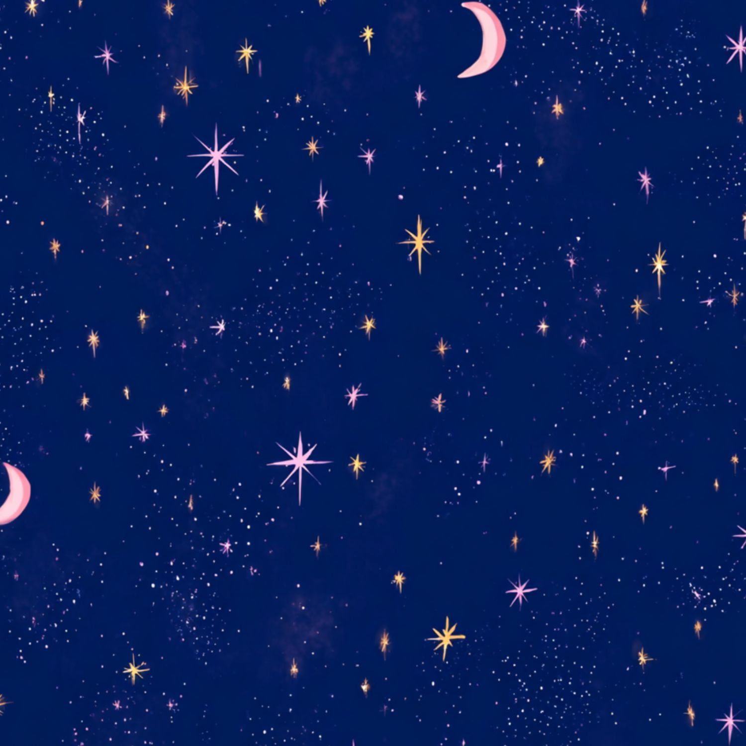 1500x1500 Peel and Stick Wallpaper Starry Night Sky Crescent Moon Twinkling Stars Deep Blue Wall Mural 23.6in x 9.8ft Self Adhesive Removable Wall Paper Renter