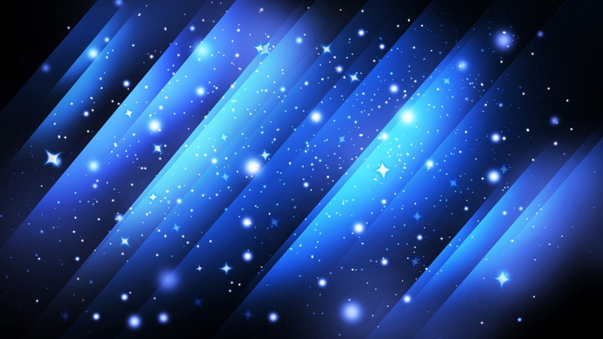 1920x1080 Bokeh wallpaper of blue twinkling stars HD wallpaper