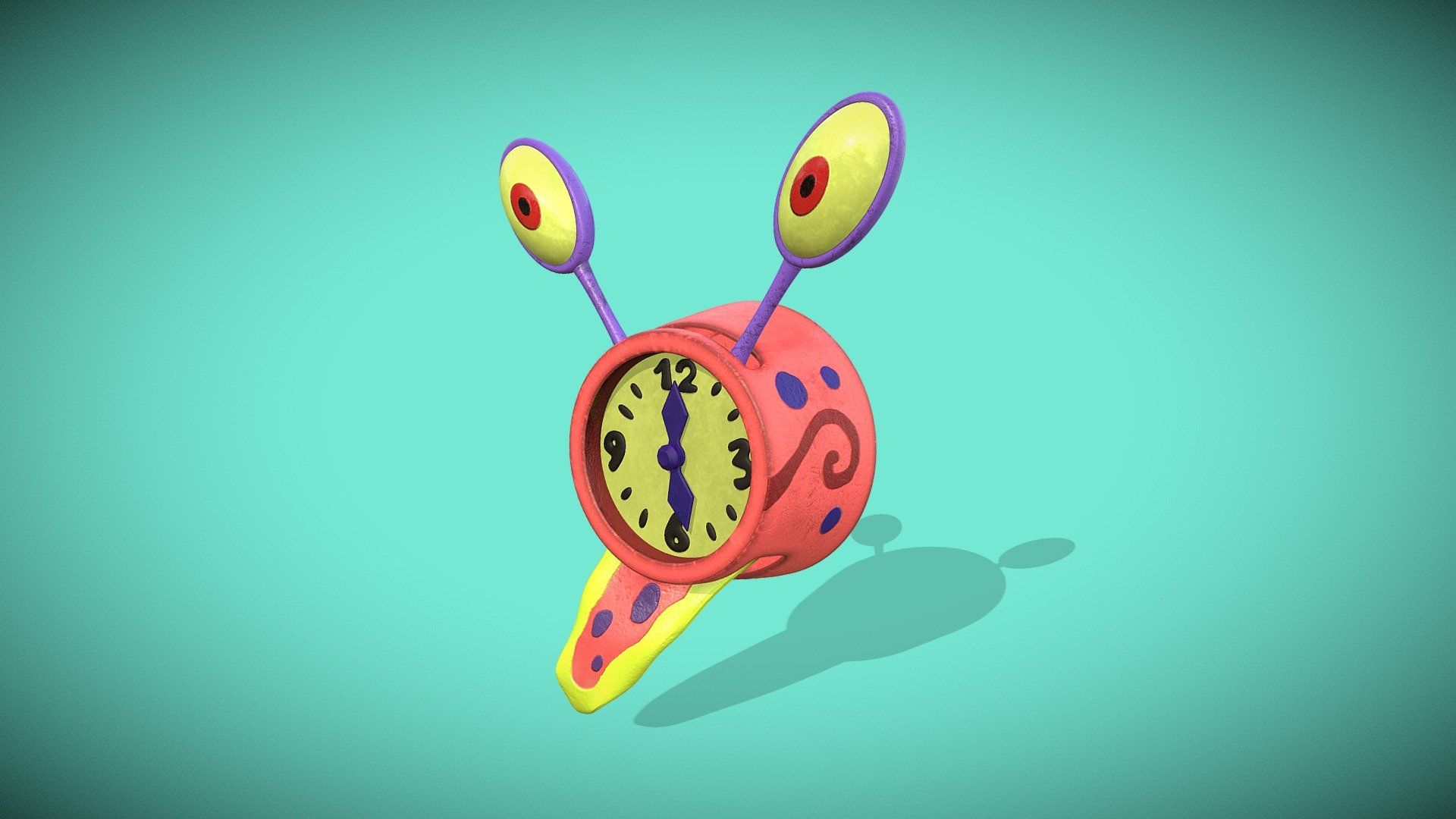 1920x1080 Gary the Snail Clock Free 3D model by Chao Kurosaki [b9405a6]