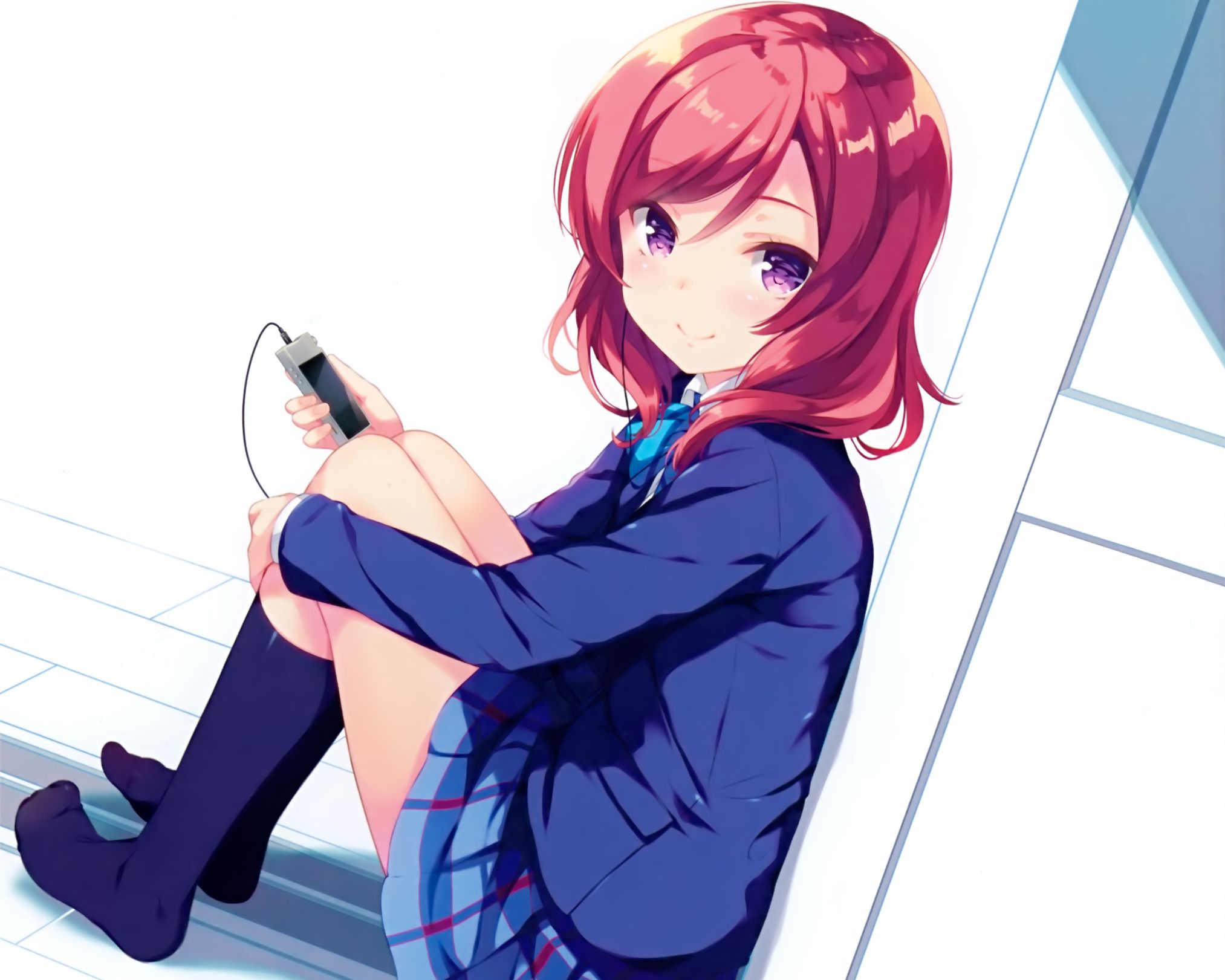 2026x1621 Desktop wallpaper: Anime, Love Live!, Maki Nishikino, Purple Eyes, Red Hair, School Uniform, Short Hair 4K free download for PC. 374149