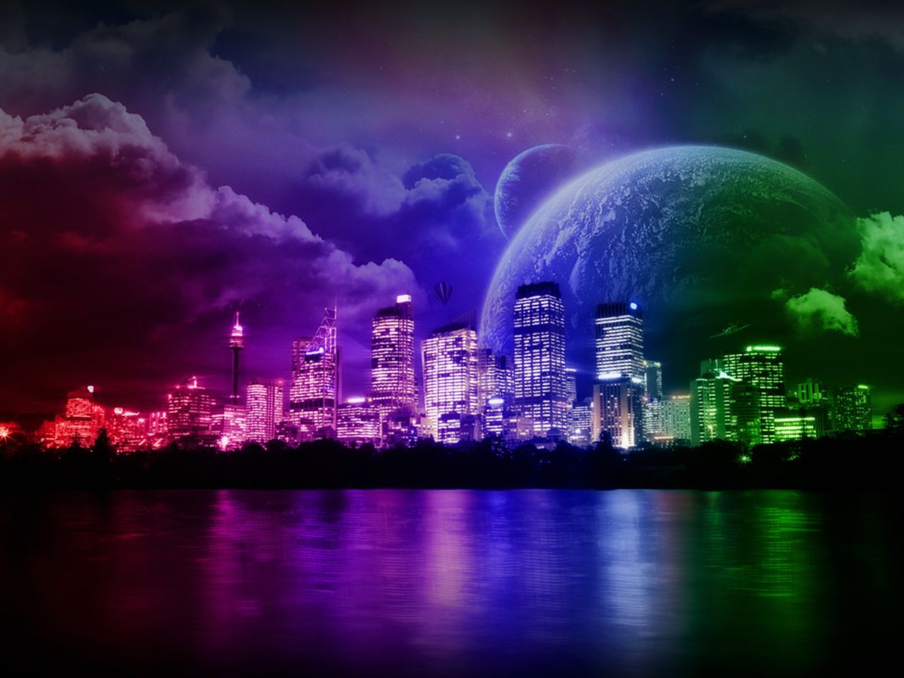 1280x960 Rainbow City Wallpaper