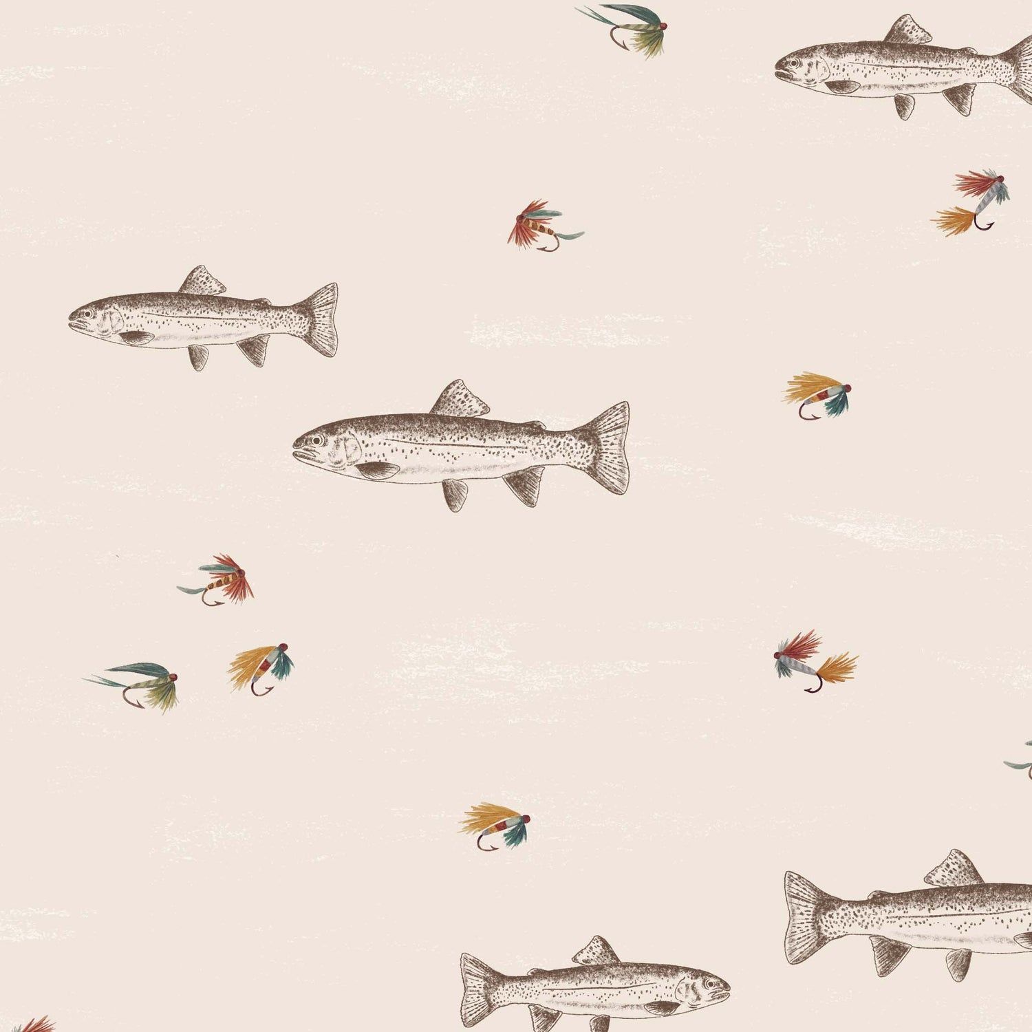 1500x1500 Fly Fishing Wallpaper Peel and Stick / SAMPLE