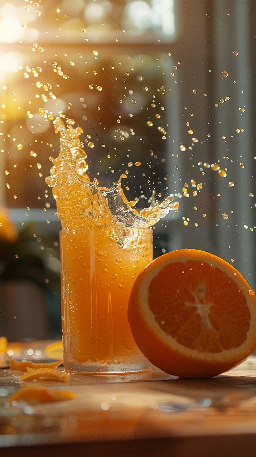 816x1456 Download Refreshing Orange Juice Image, Juice, Glass