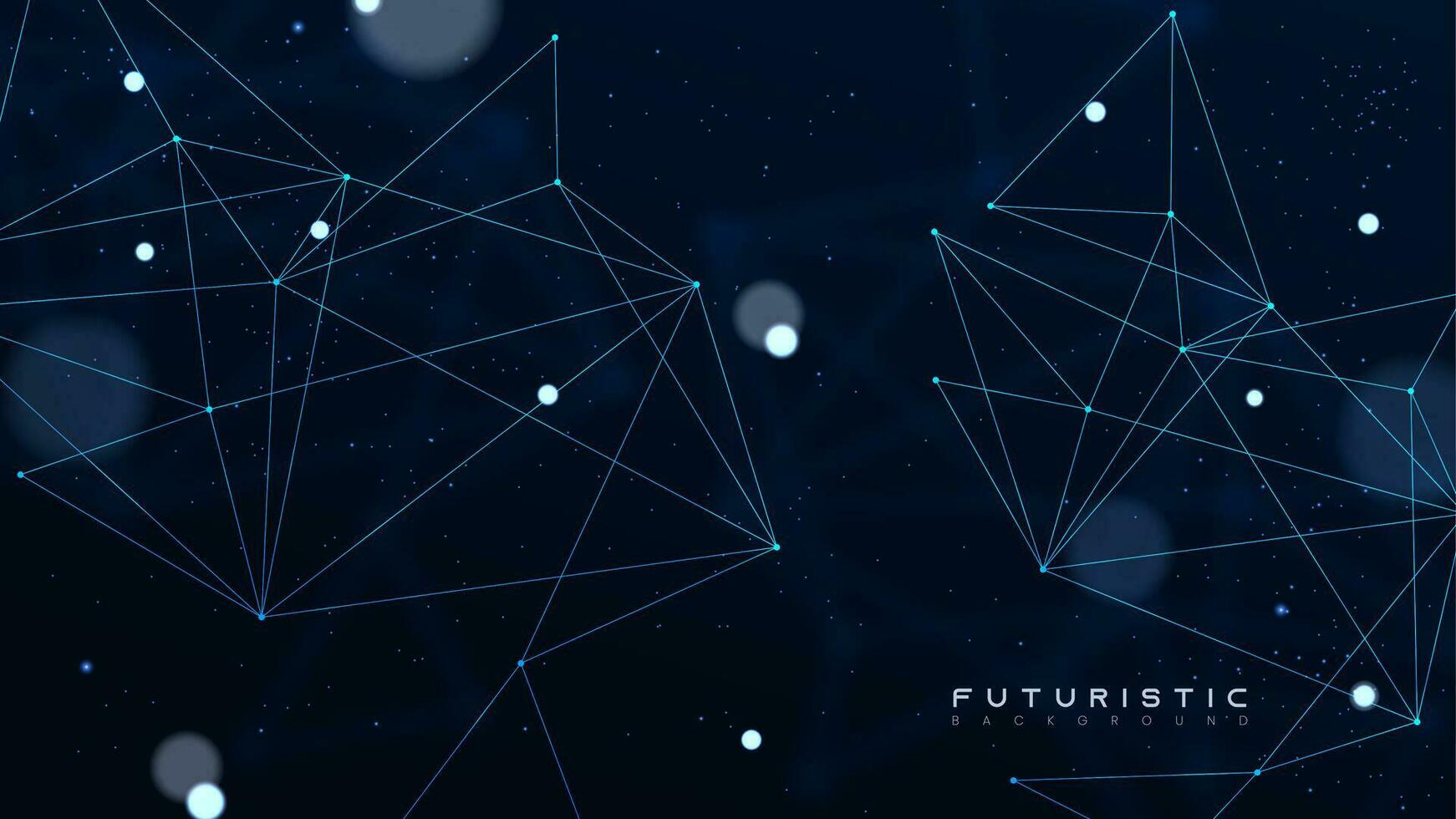 1742x980 Dark background with plexus lines. Abstract tech network connection dots. Futuristic scientific wallpaper with mesh. Digital technology and big data analysis illustration