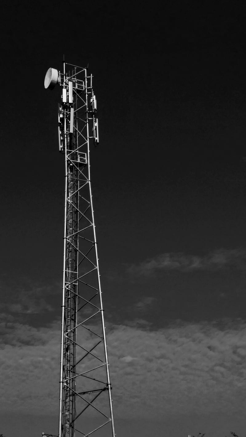 800x1422 Tower, atmosphere, black, black and white, clouds, dark, nature, network, graphy, HD phone wallpaper