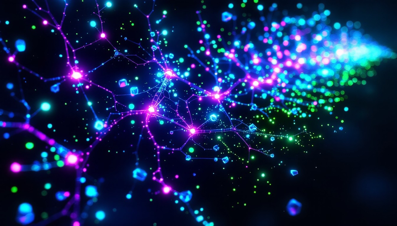 1344x768 Free Digital Network Visualization Image, Digital, Cyberpunk
