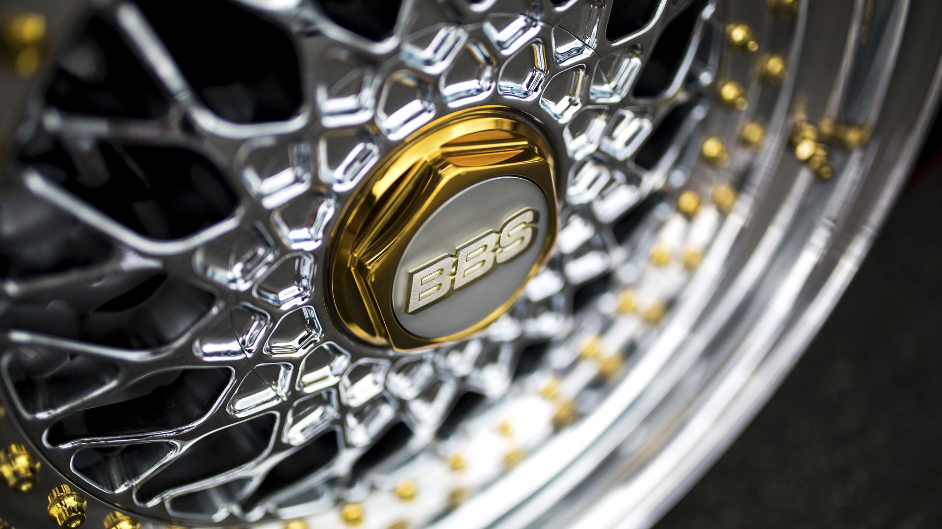 1920x1080 Wallpaper gold, wheel, gold, drives, bbs, wheel, BBC for mobile and desktop, section стиль, resolution 1920x1080