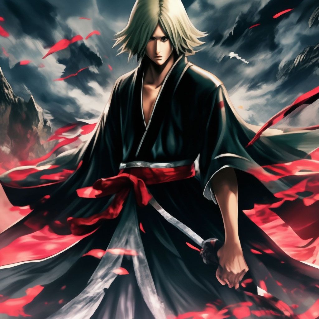 1024x1024 Bleach. Kisuke Urahara in the form of bankai Kannonbiraki Benihime Aratame