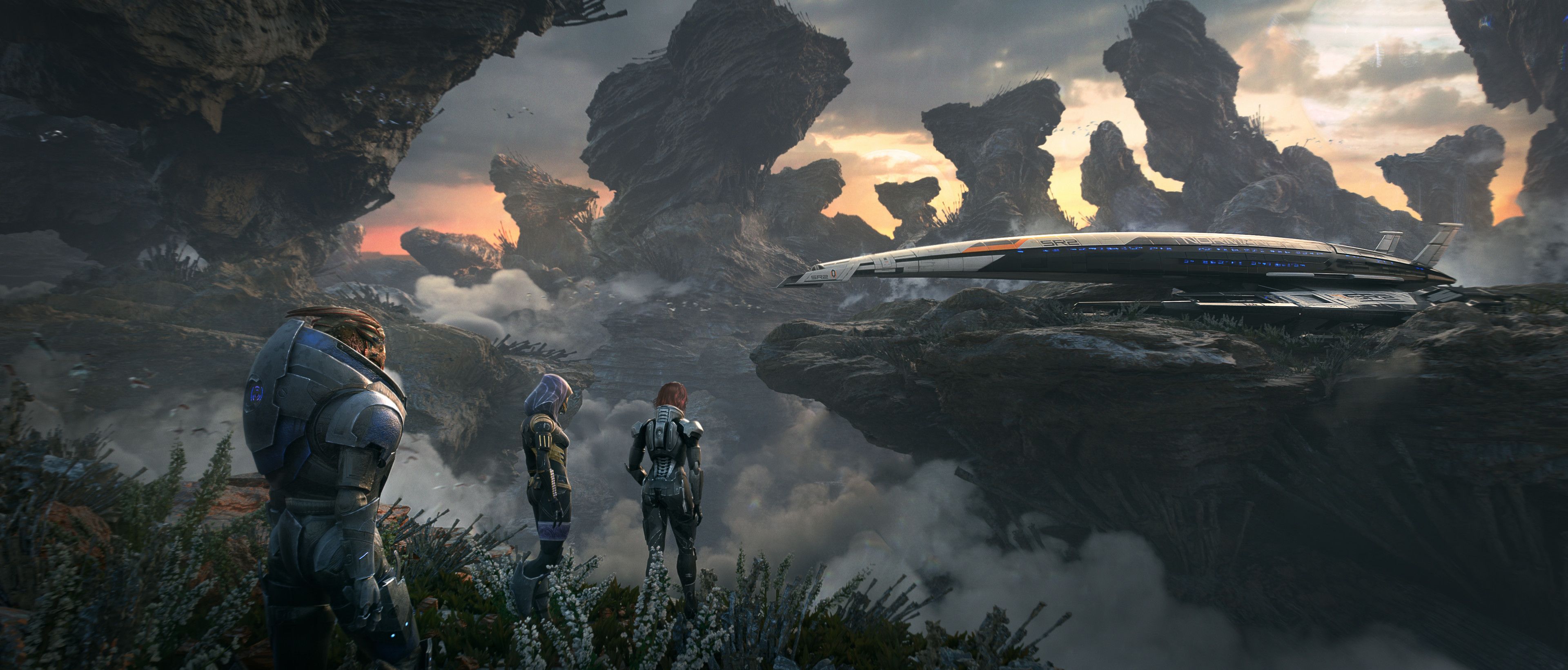3840x1641 Mass Effect HD Wallpaper: Epic Sci Fi Adventure Scene By Constantin Marinx1641