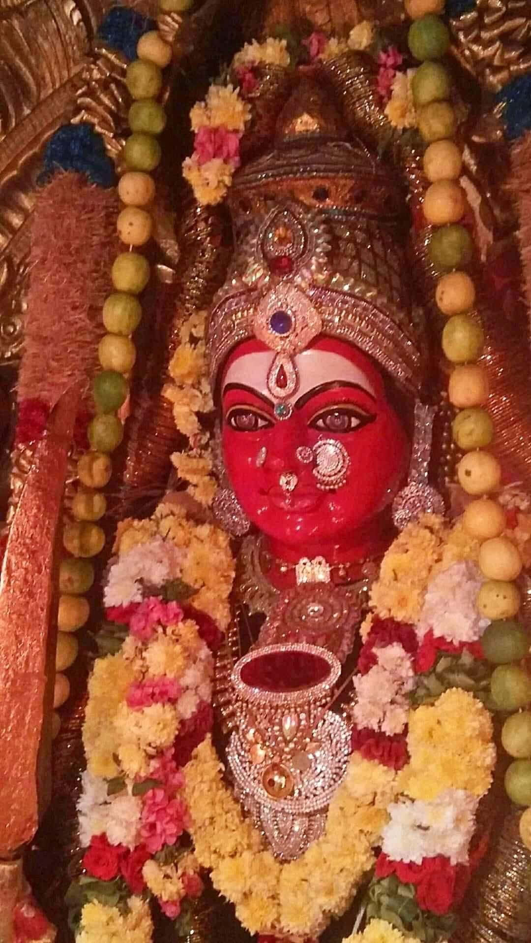 1080x1915 Mariamman Hindu Goddess Adorned With Flowers Wallpaper